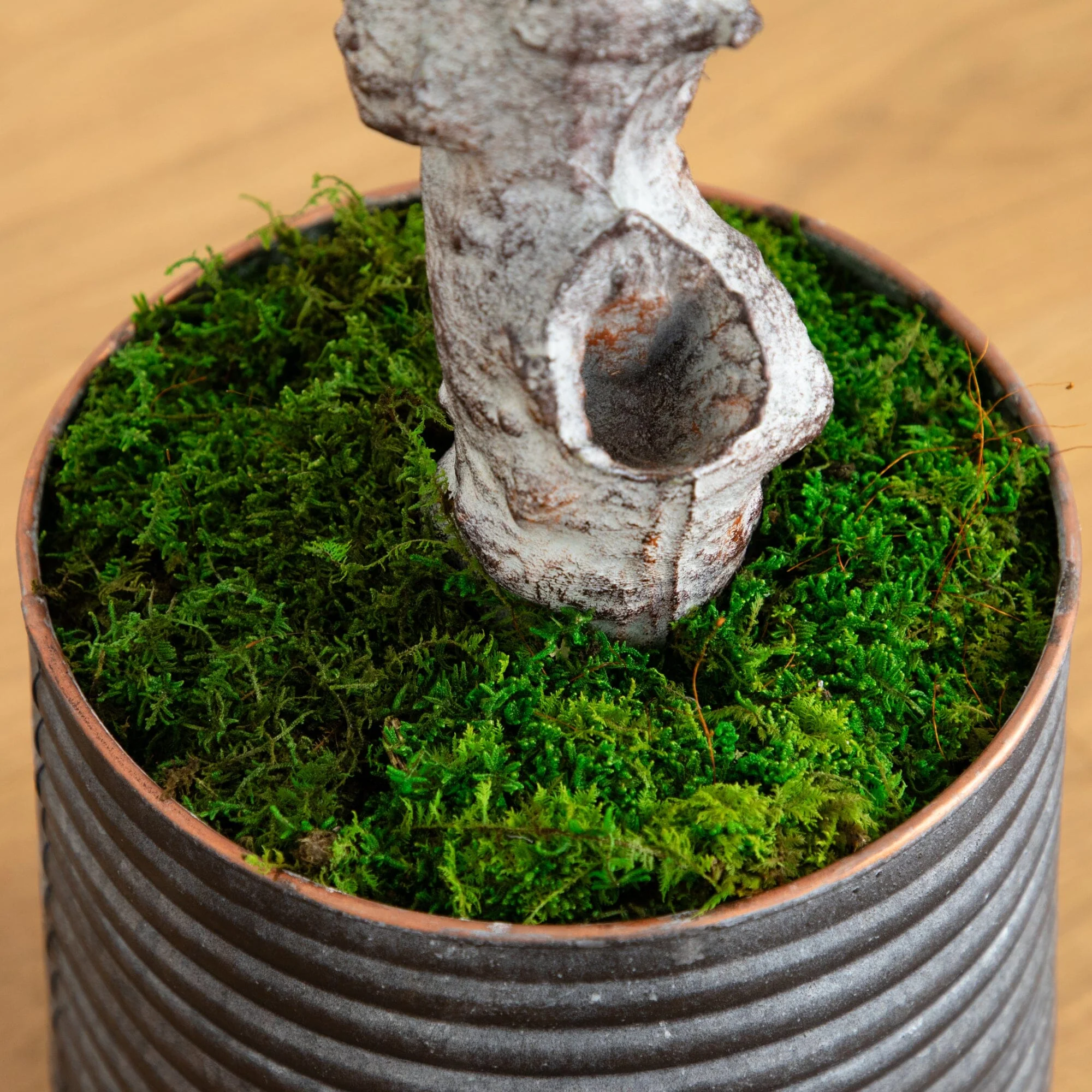 62” Olive Artificial Tree in Ribbed Metal Planter - Image 3