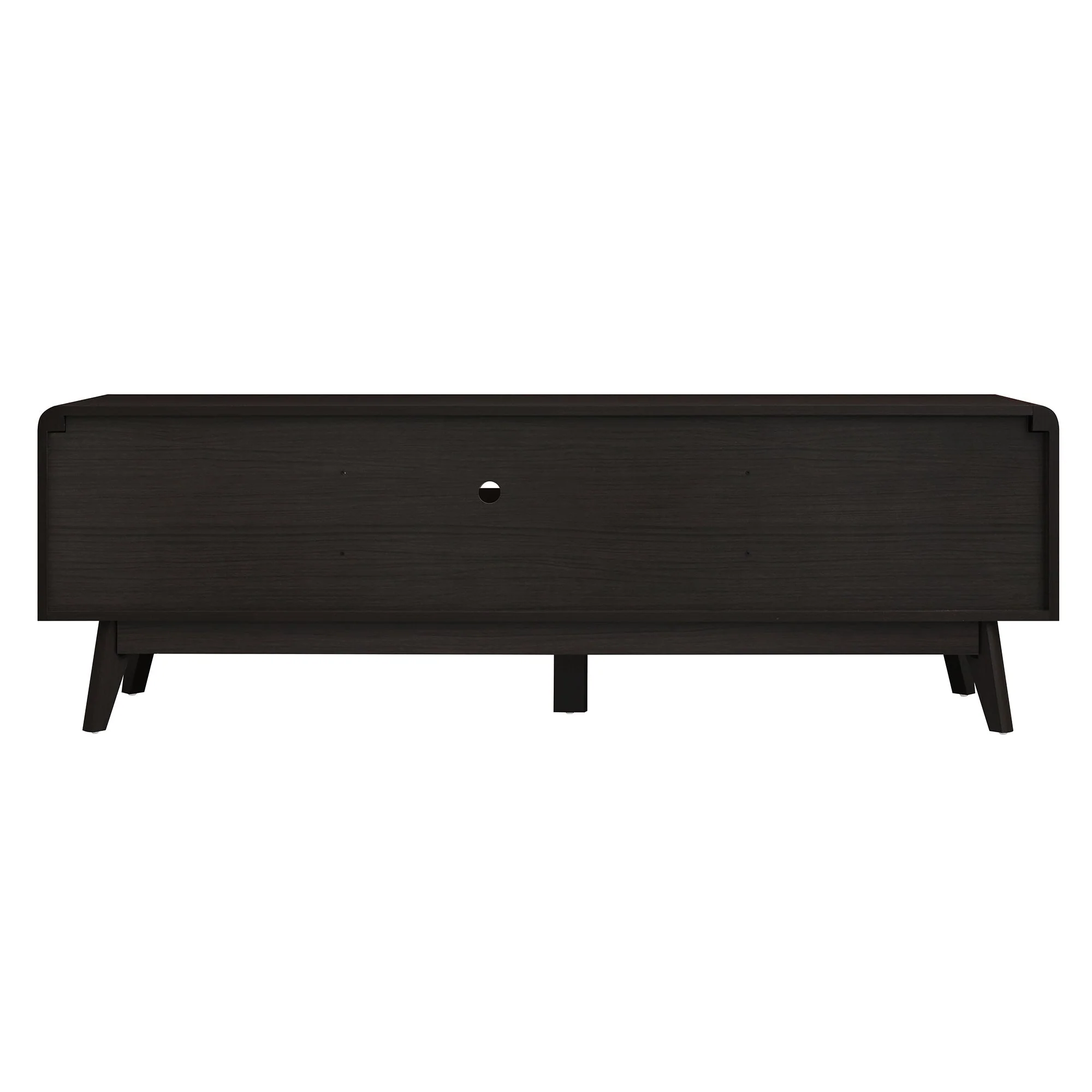 63'' Dark Rattan TV Stand with 2 Storage Cabinets and Solid Wood Legs - Image 13
