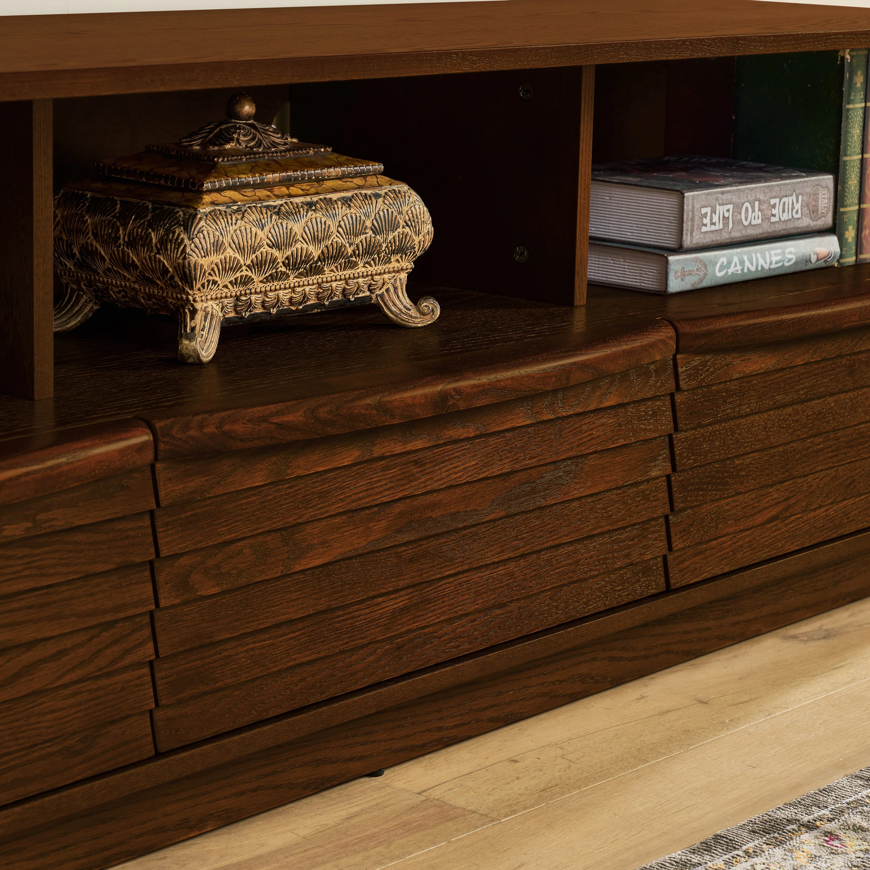 63' Mid-Century Modern TV Stand for TVs up to 75' Walnut - Image 7