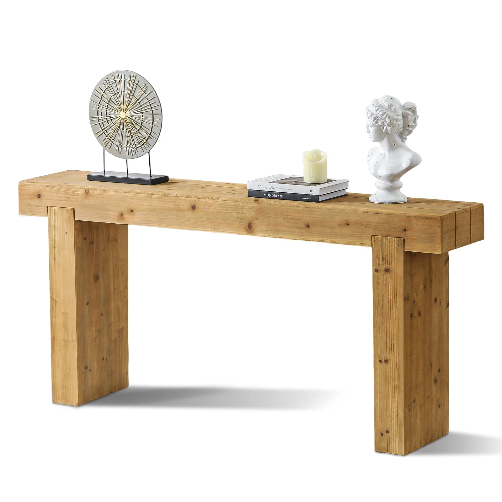 63" Solid Wood Console Table – Rustic Farmhouse Sofa Table - Image 7