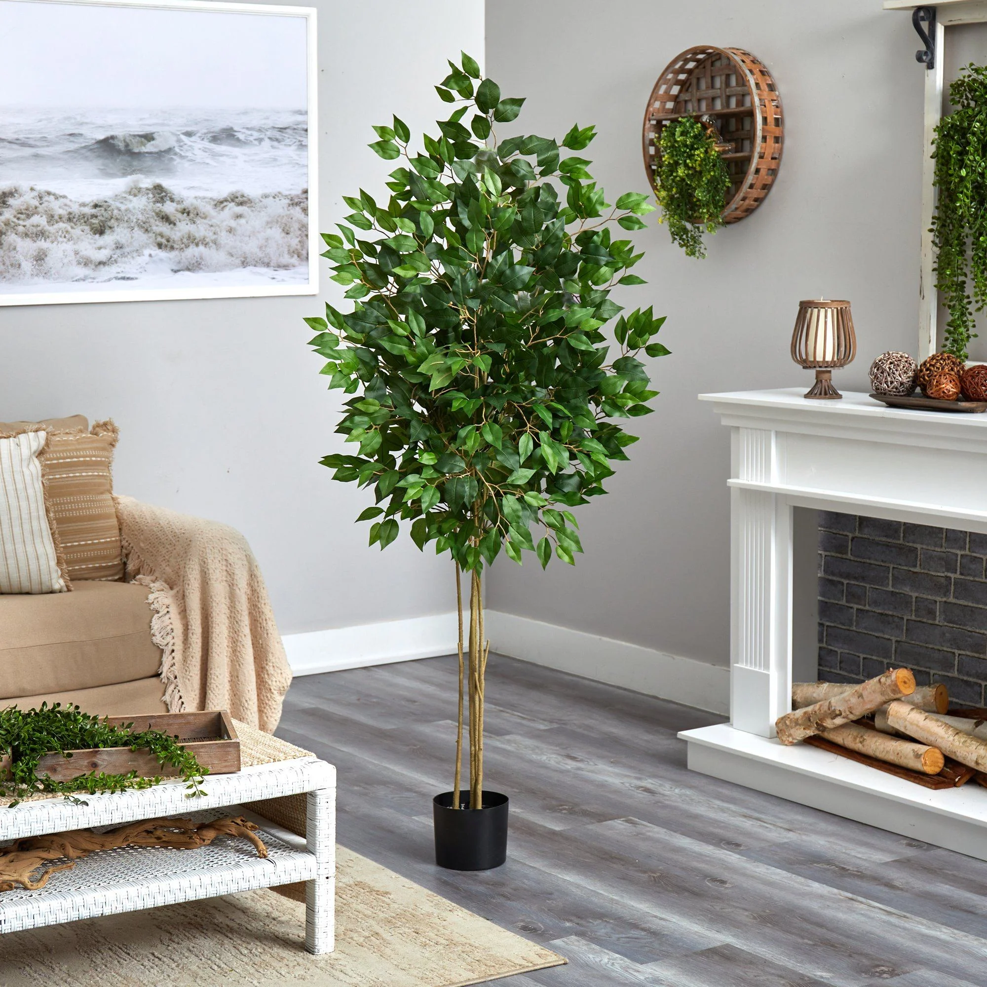 64” Ficus Artificial Tree UV Resistant (Indoor/Outdoor) - Image 4