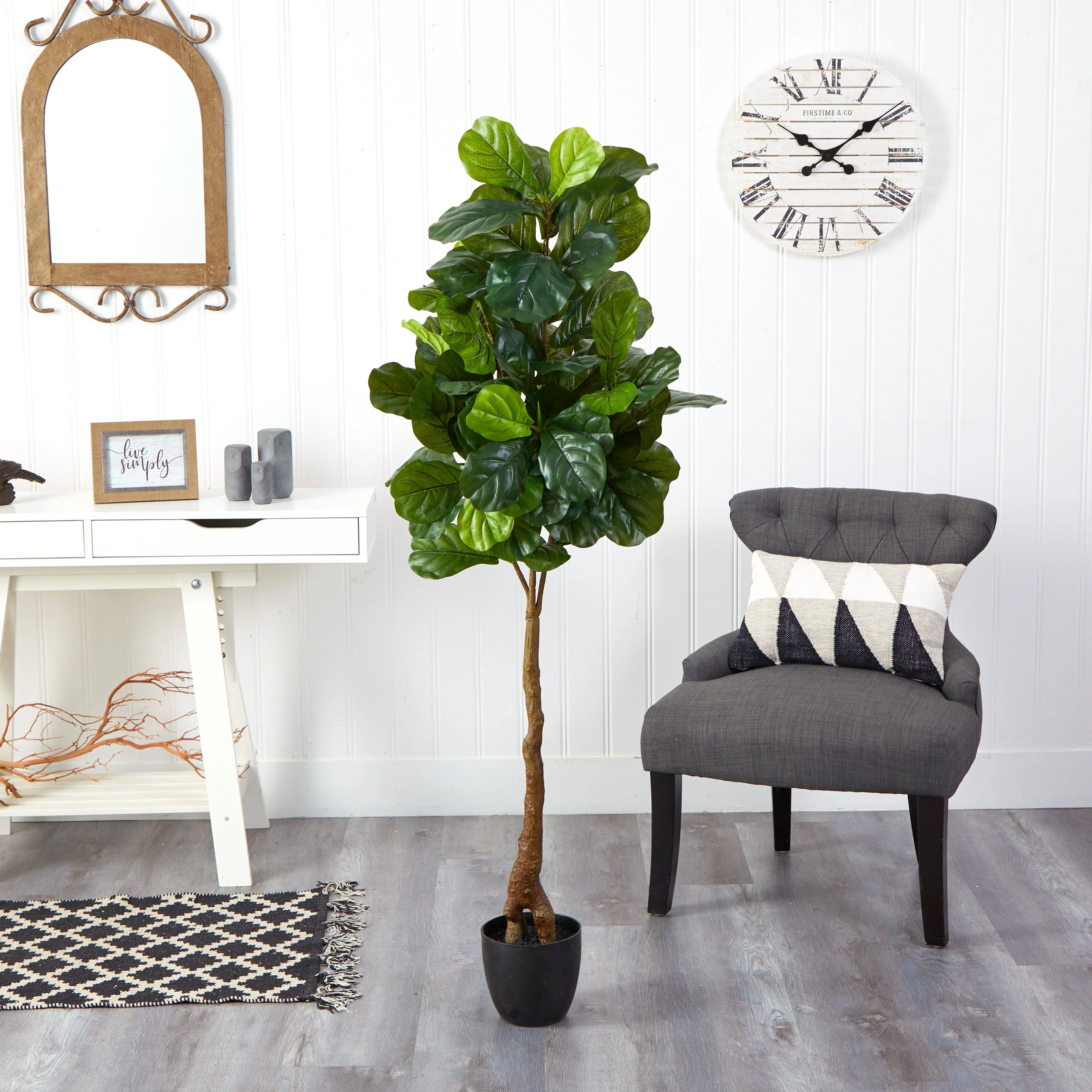 64” Fiddle Leaf Artificial Tree (Real Touch) - Image 3