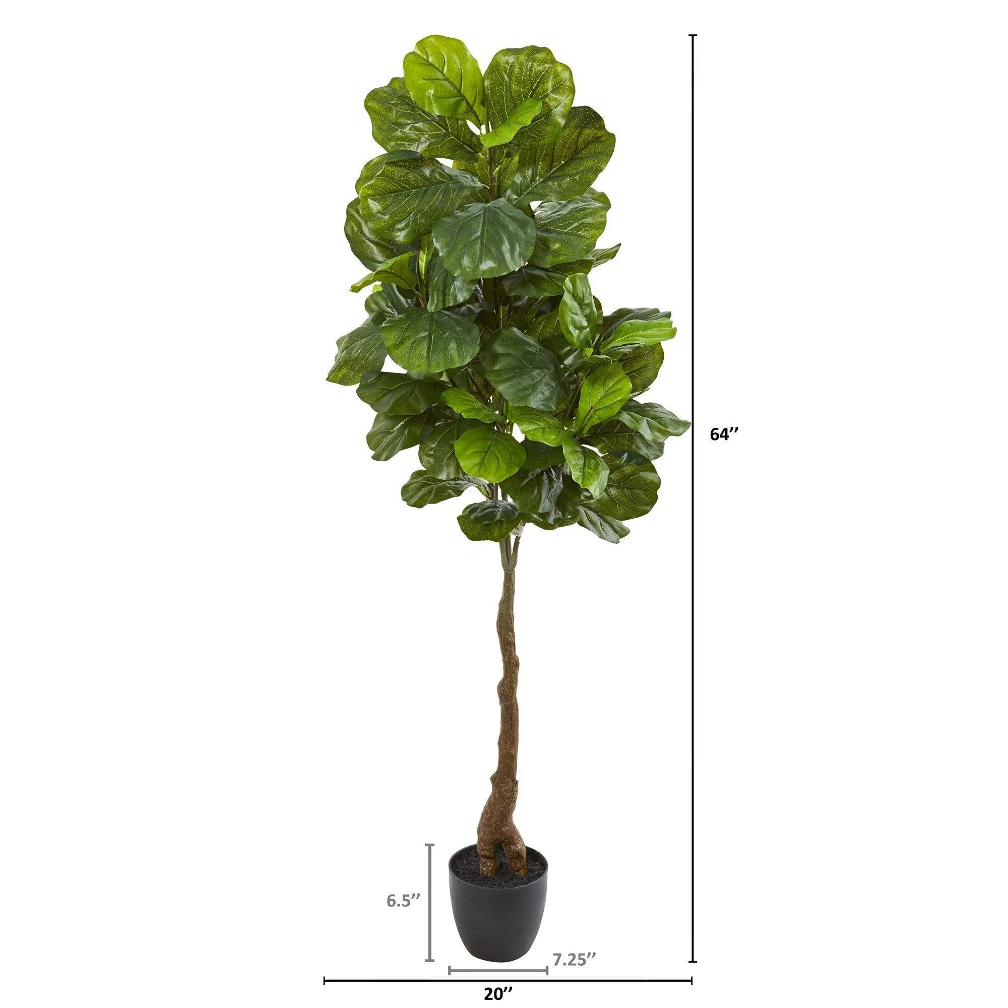 64” Fiddle Leaf Artificial Tree (Real Touch) - Image 4
