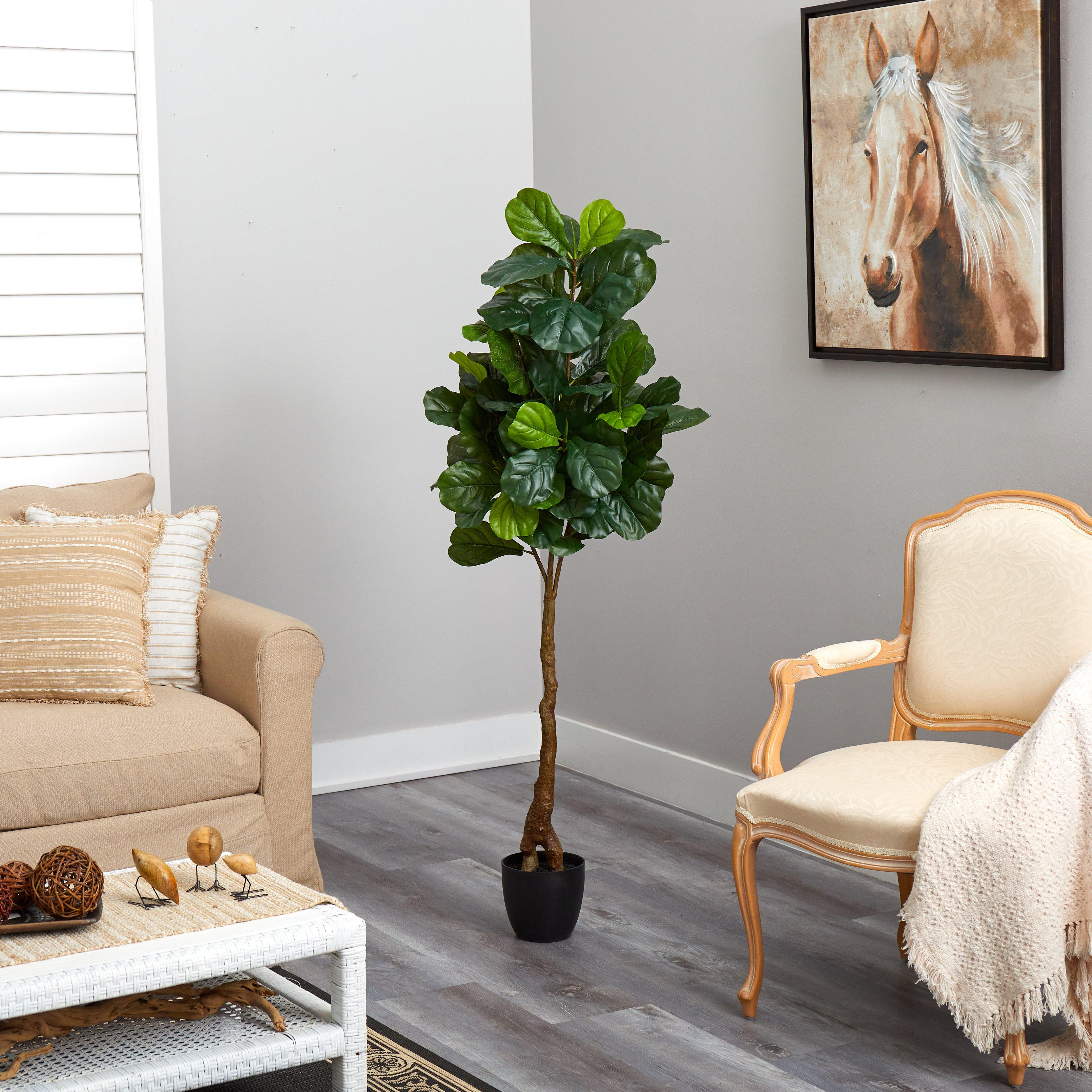64” Fiddle Leaf Artificial Tree (Real Touch) - Image 5