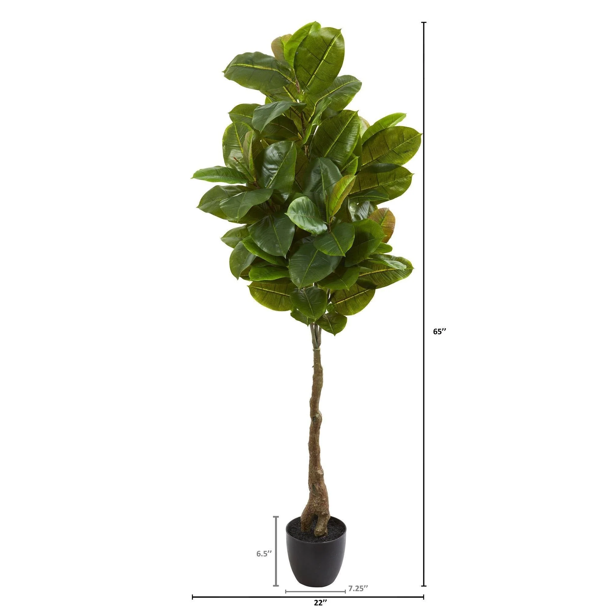 65” Artificial Rubber Leaf Tree (Real Touch) - Image 2
