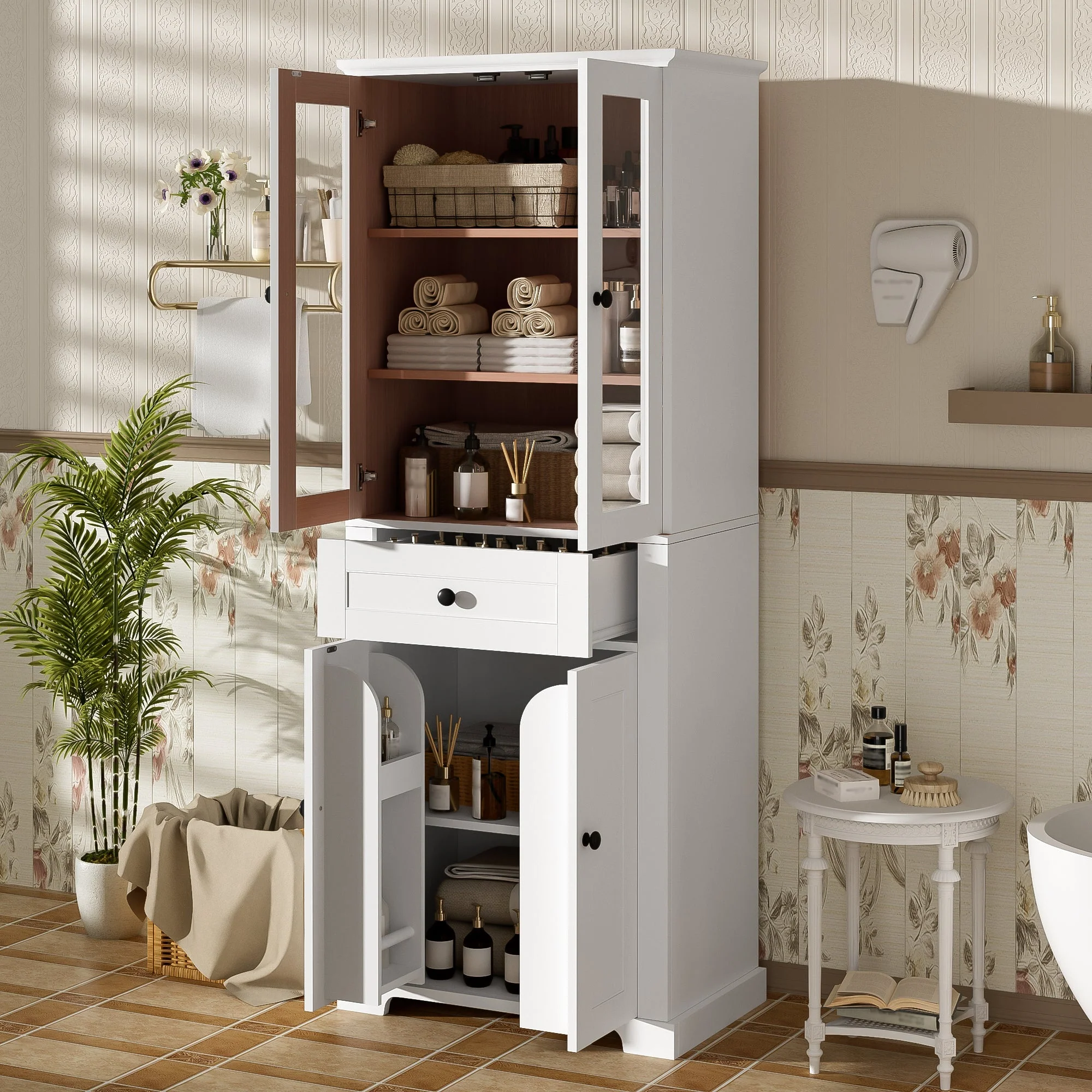 67.2' Tall Bathroom Storage Cabinet - Image 2