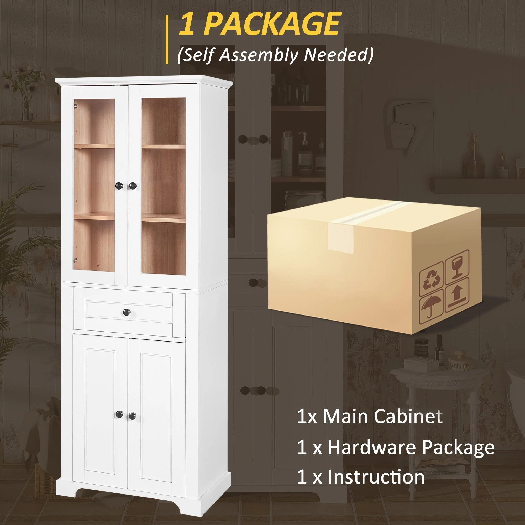 67.2' Tall Bathroom Storage Cabinet - Image 7