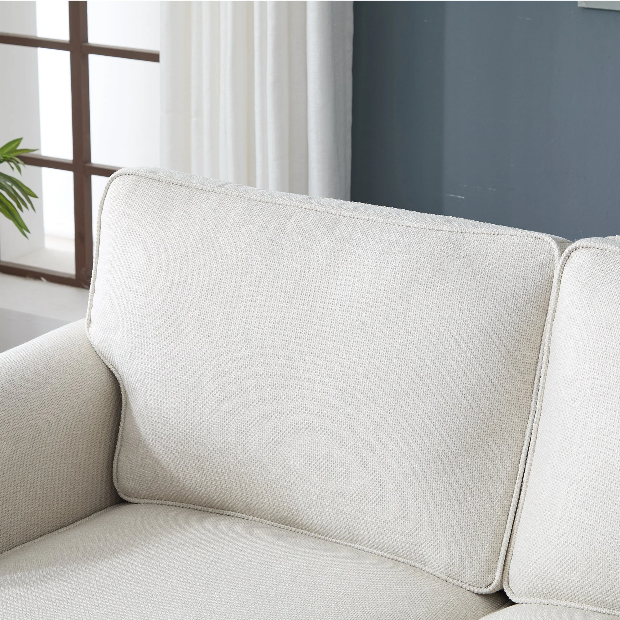 68 Inch Faux Leather Rolled Arm Sofa with Nailhead Trim - Image 10