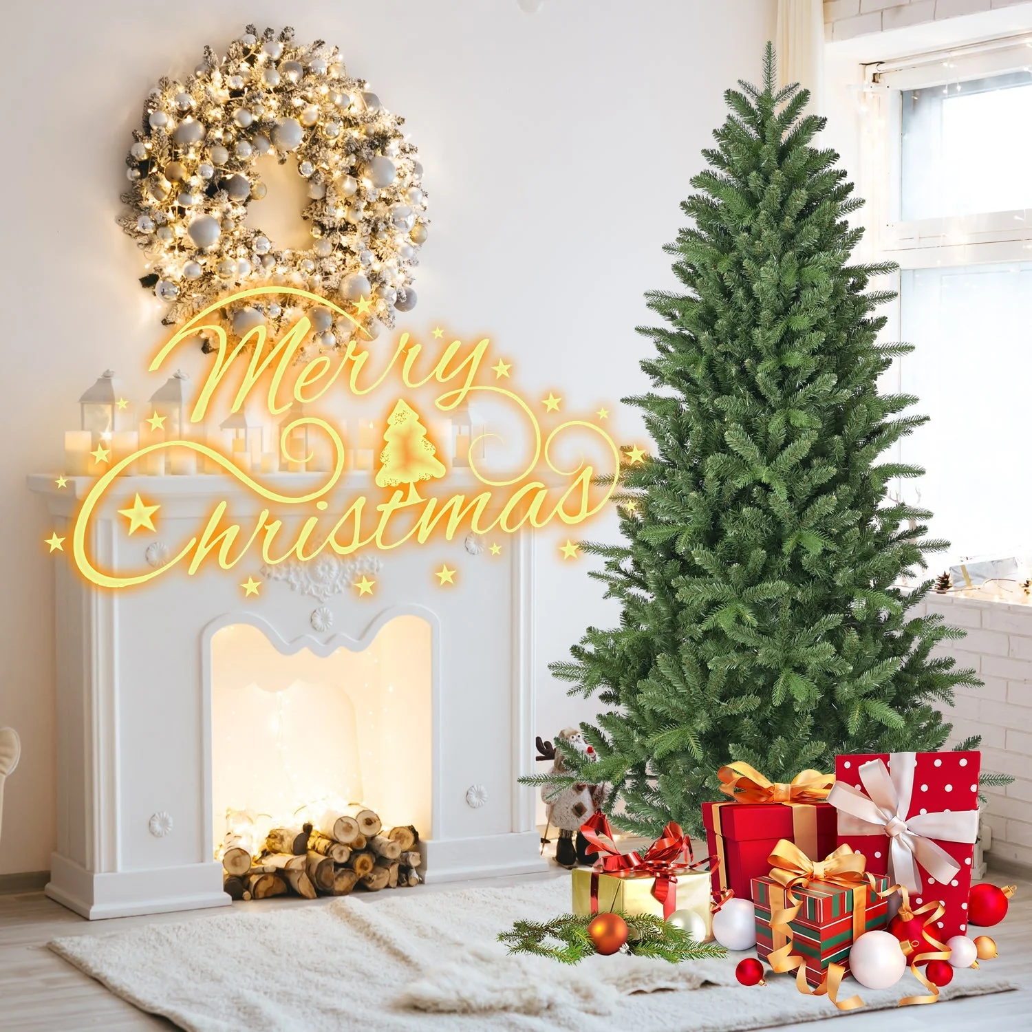 6ft Artificial Christmas Tree with 1168 Branch Tips Full Lush Pine - Image 4