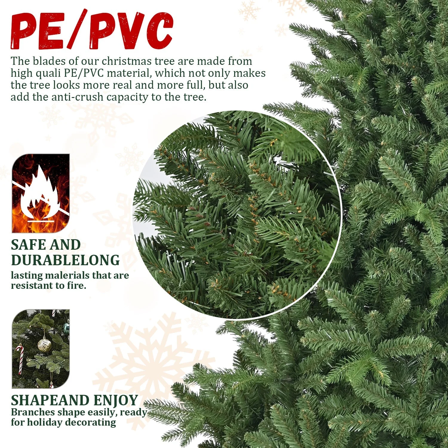 6ft Artificial Christmas Tree with 1168 Branch Tips Full Lush Pine - Image 5