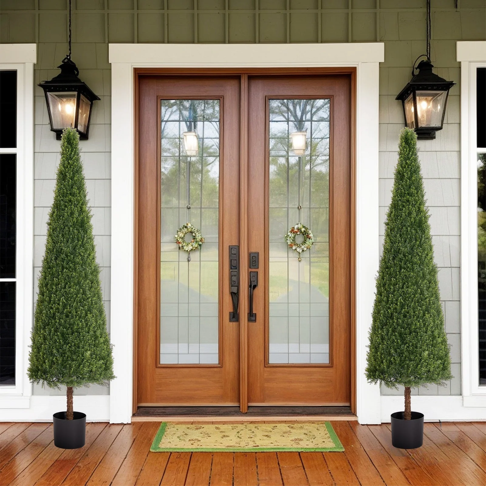 6FT Artificial Conical Topiary Tree UV Resistant Faux Cedar - Image 10