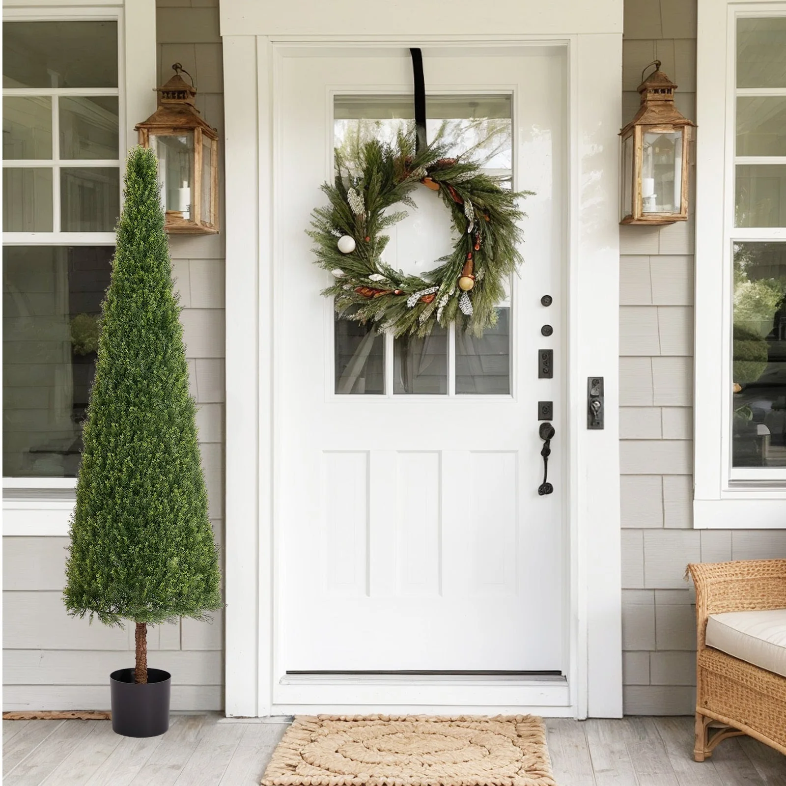 6FT Artificial Conical Topiary Tree UV Resistant Faux Cedar - Image 7