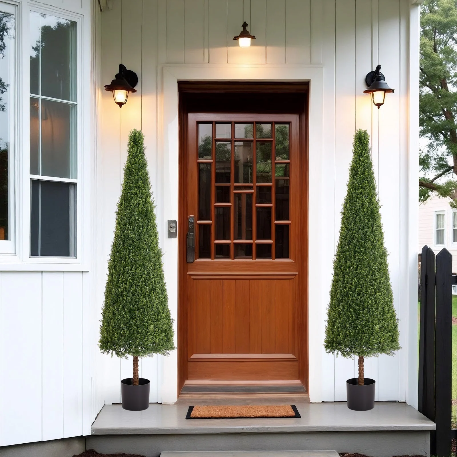 6FT Artificial Conical Topiary Tree UV Resistant Faux Cedar - Image 9