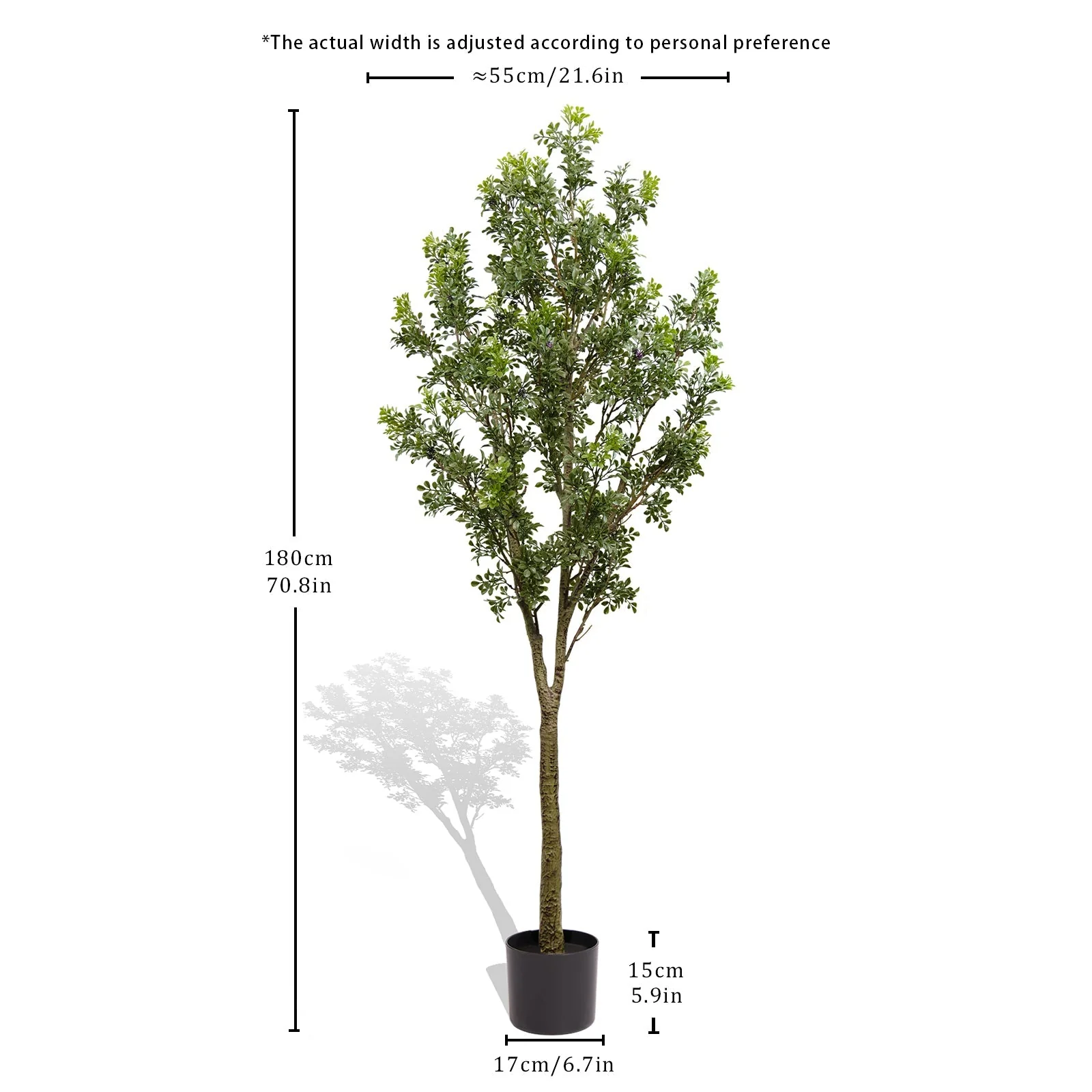 6FT Artificial Tree Tall Lifelike Greenery Plant - Image 3
