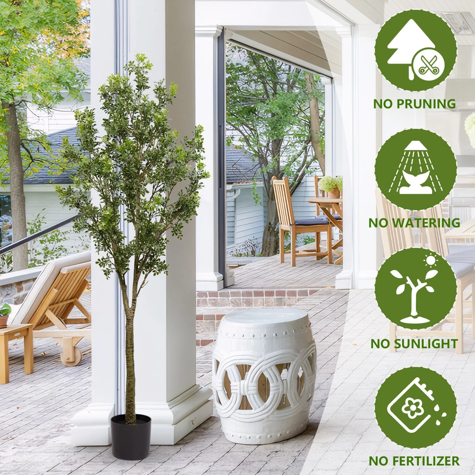 6FT Artificial Tree Tall Lifelike Greenery Plant - Image 5