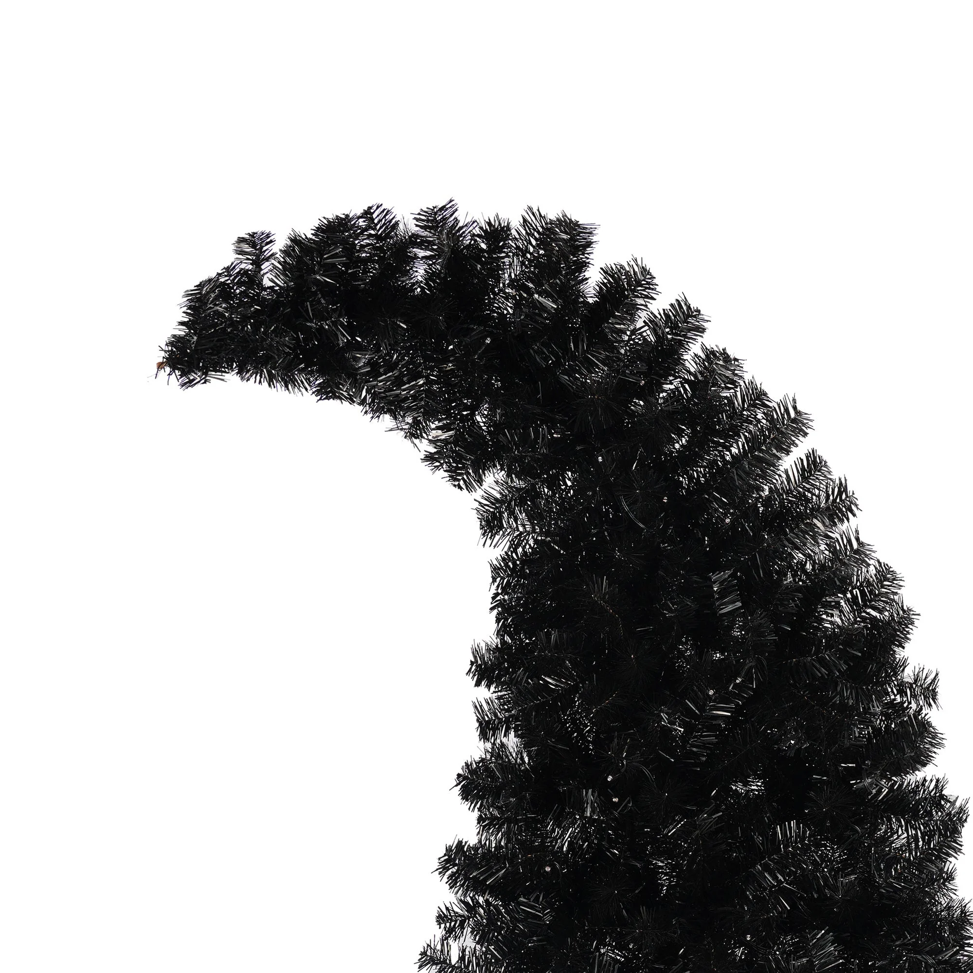6Ft Curved Hat-Look Black Holiday Tree with Orange & Purple Lights - Image 12