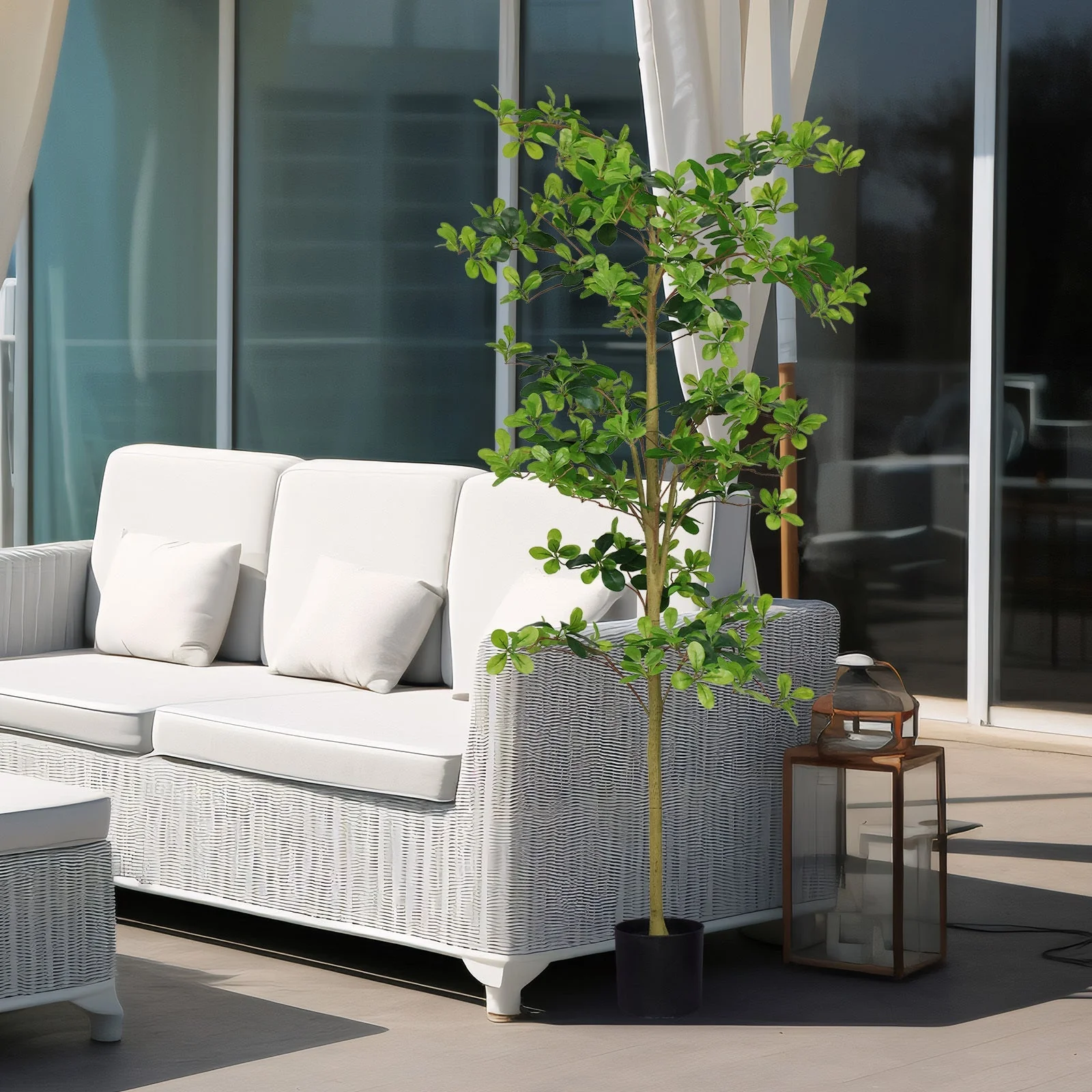 6FT Tall Artificial Polyscias Fruticosa Tree for Indoor Decor - Image 7