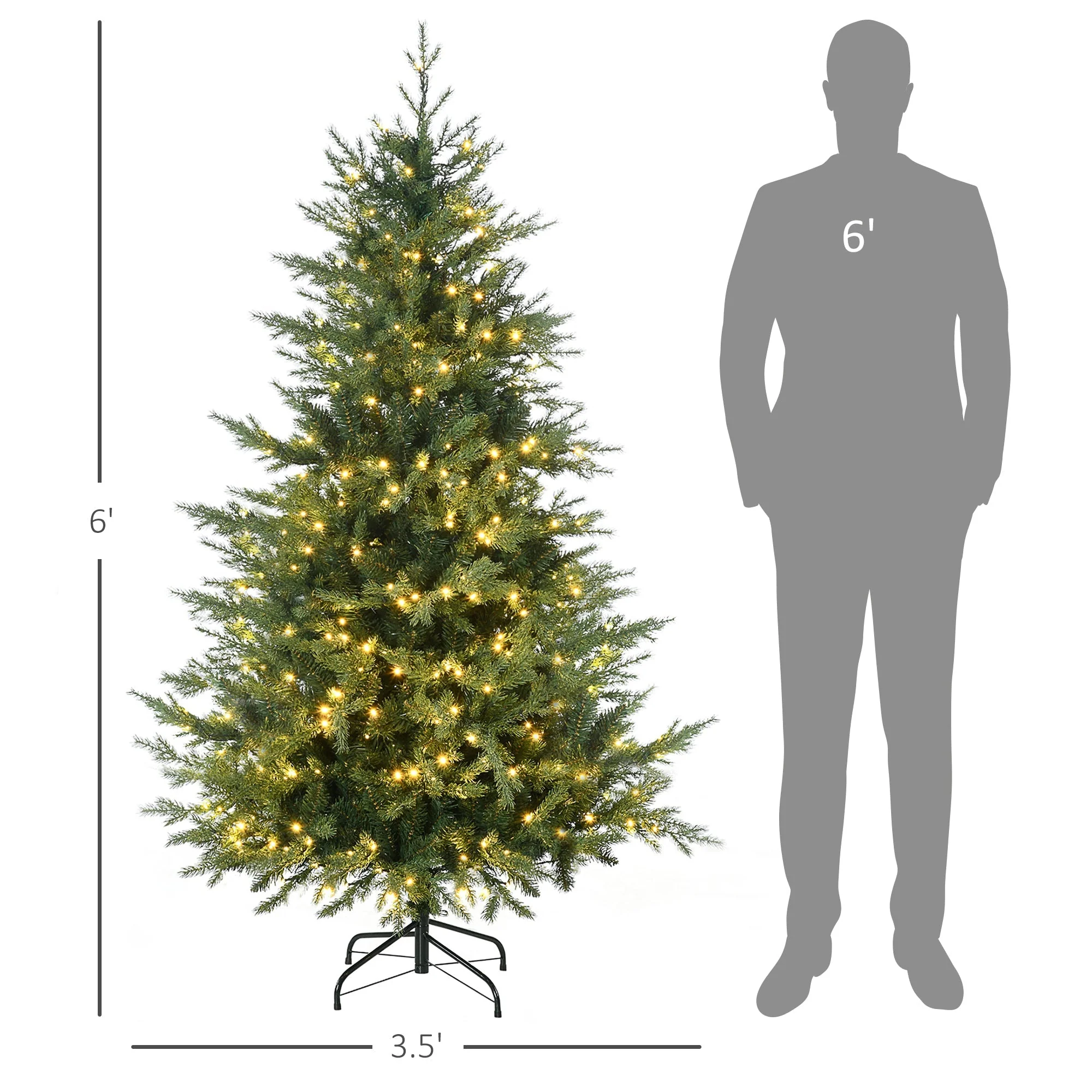 6ft Tall Prelit Artificial Christmas Tree with 8 Light Modes - Image 7