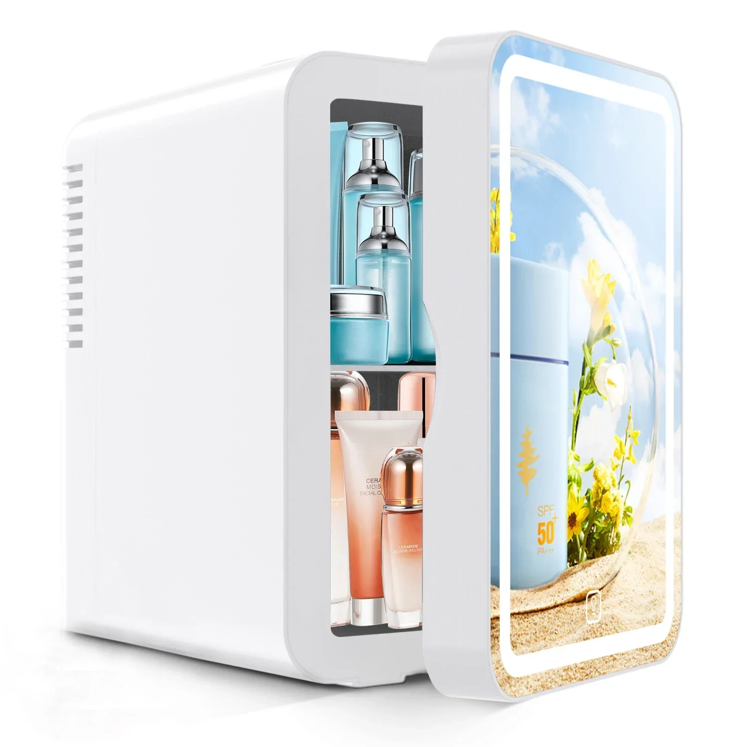 6L Mirror Beauty Mini Fridge LED Makeup Skincare Cooler Warmer Portable - Image 8