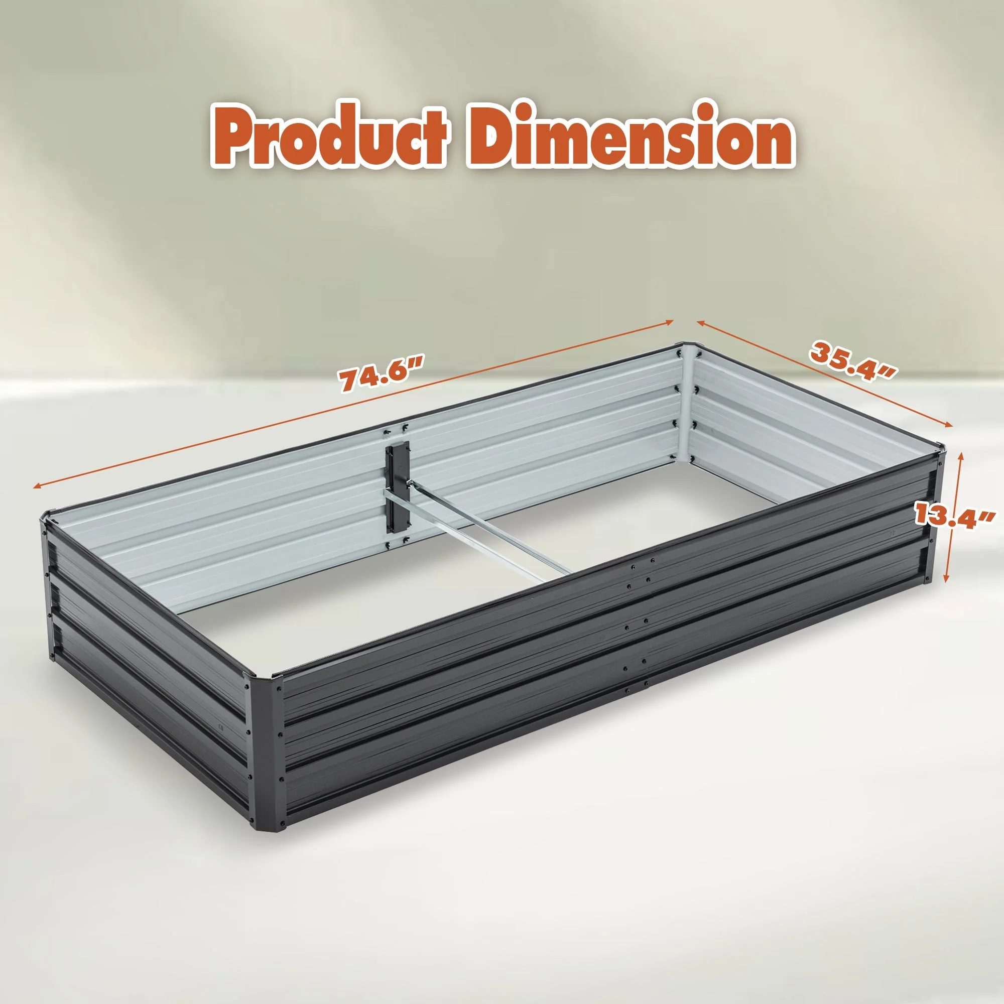 6x3x1 FT Metal Raised Garden Bed Outdoor Planter - Image 2