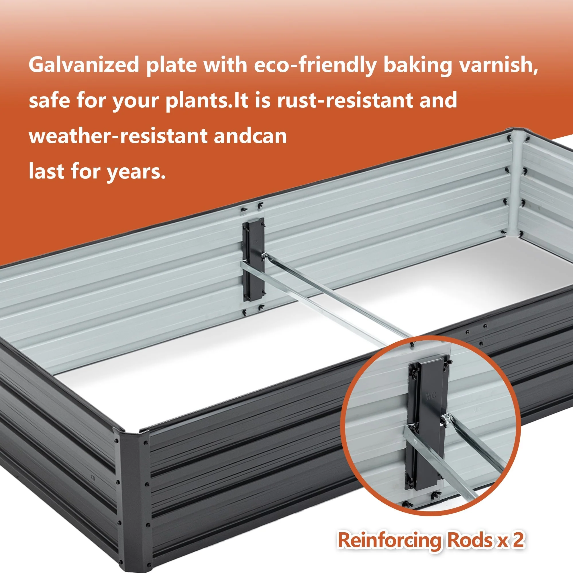 6x3x1 FT Metal Raised Garden Bed Outdoor Planter - Image 5