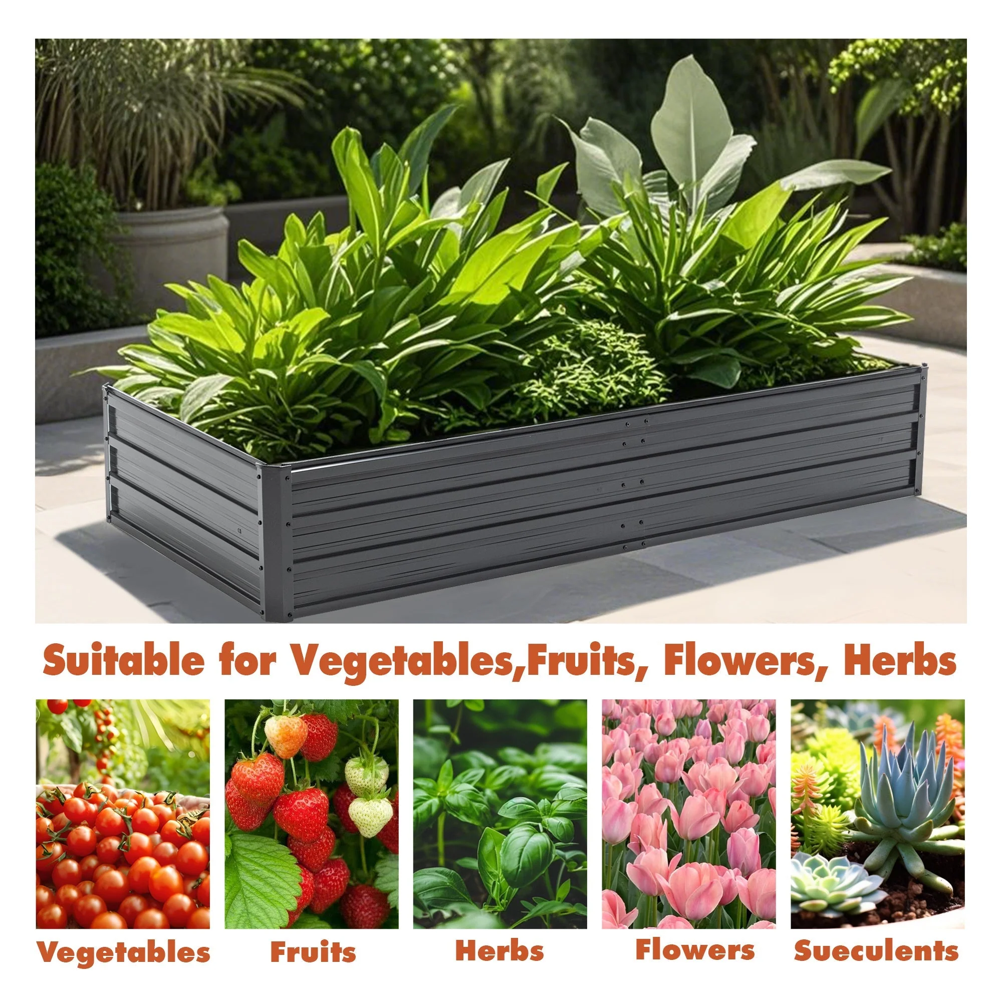 6x3x1 FT Metal Raised Garden Bed Outdoor Planter - Image 7