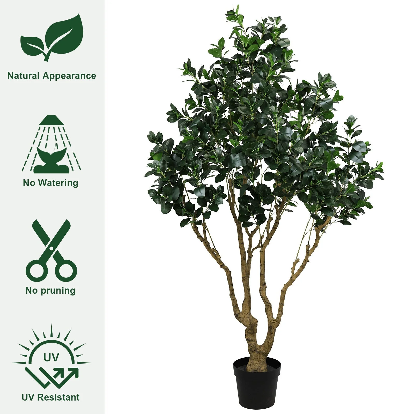 7.2FT Tall Artificial Silk Tree Large Faux Greenery Plant - Image 4