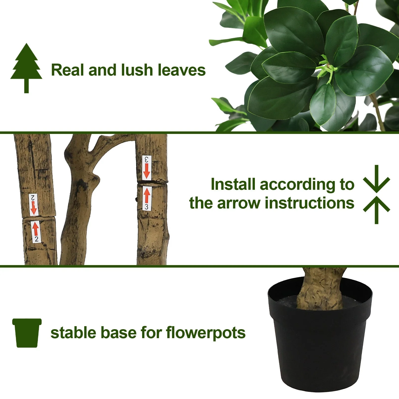 7.2FT Tall Artificial Silk Tree Large Faux Greenery Plant - Image 5