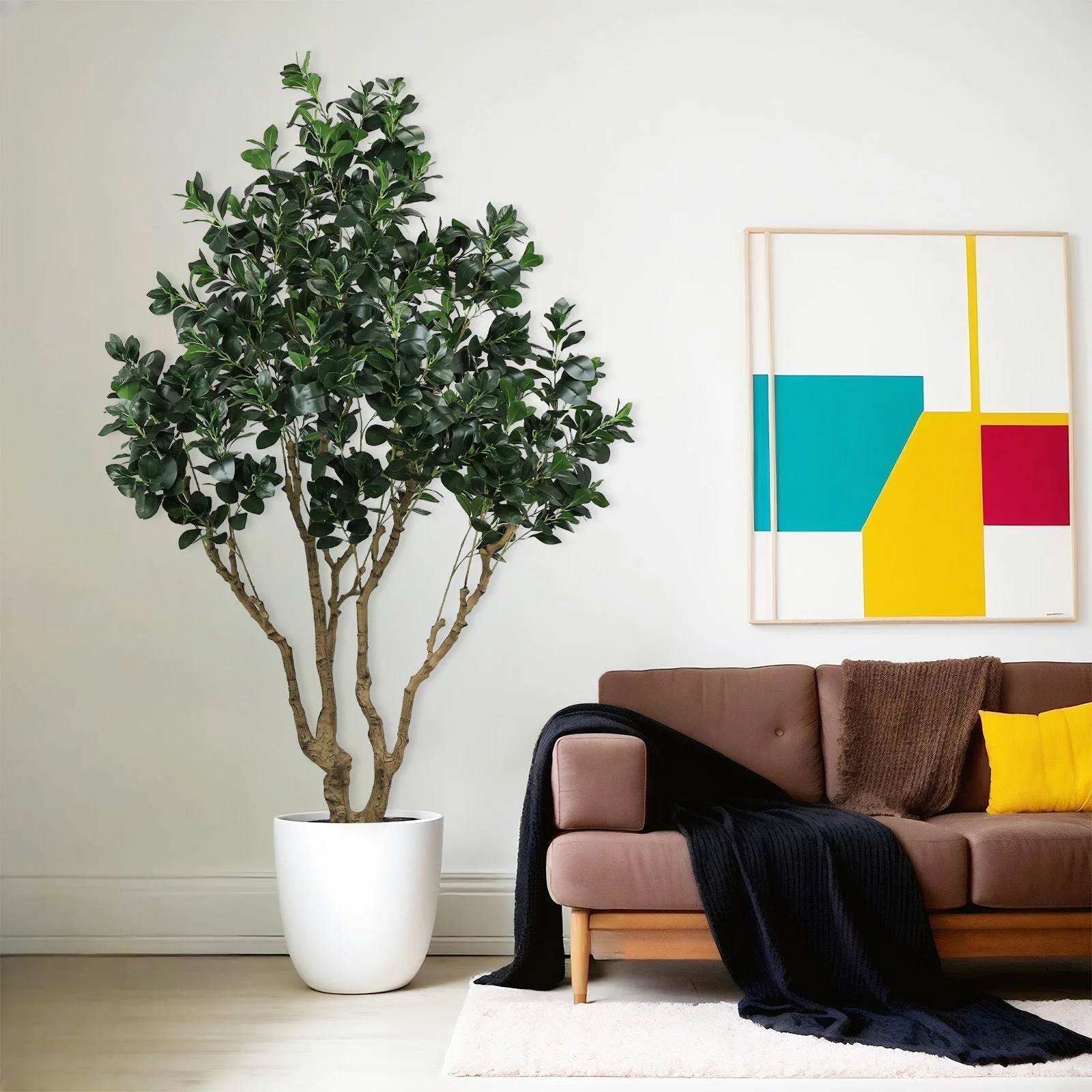 7.2FT Tall Artificial Silk Tree Large Faux Greenery Plant - Image 8