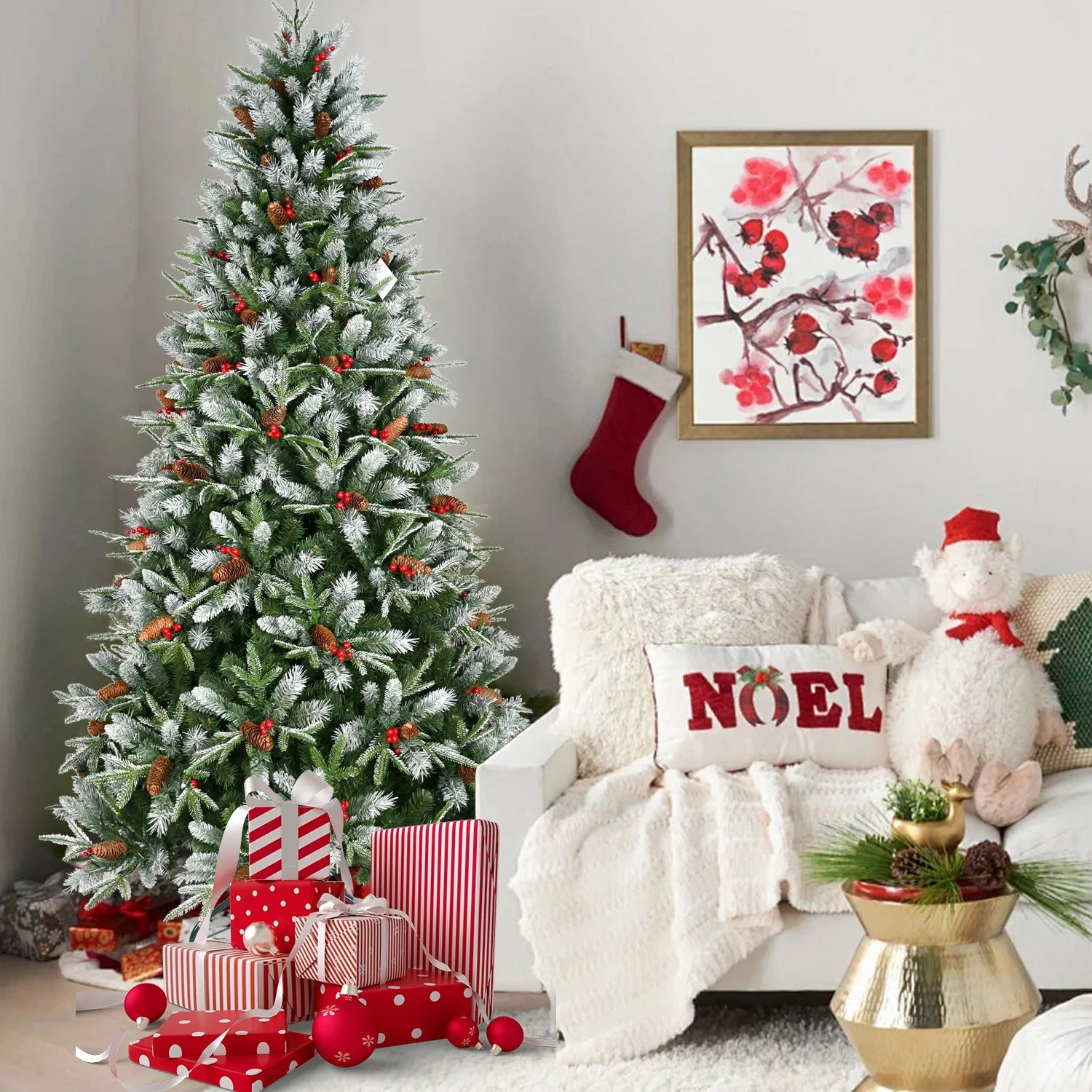 7.5-Foot Snow-Tipped Woodland Christmas Tree - Image 2
