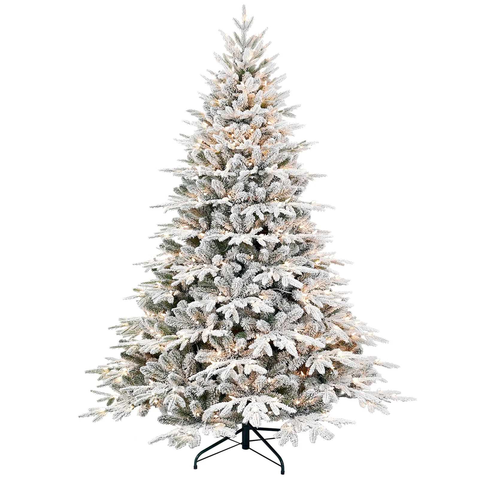 7.5ft Pre-Lit Flocked Artificial Christmas Tree - Image 6