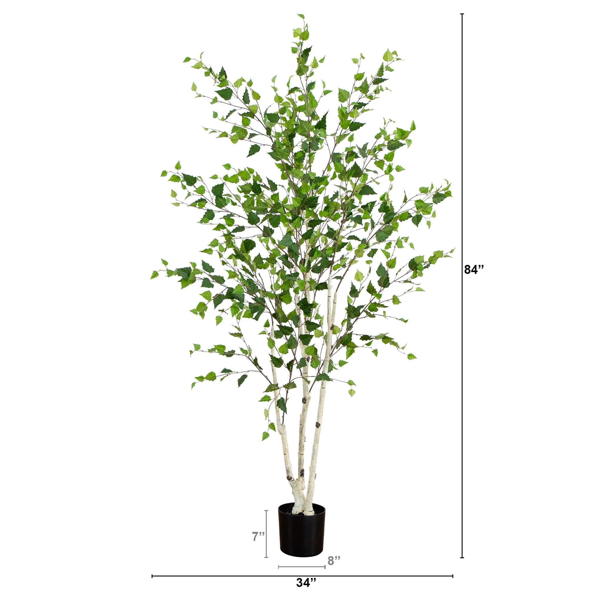 7’ Artificial Birch Tree with Real Touch Leaves - Image 4