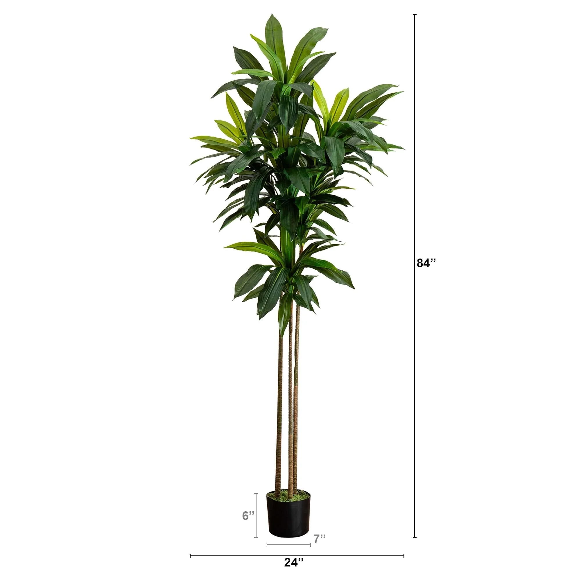 7’ Artificial Dracaena Tree - Image 4