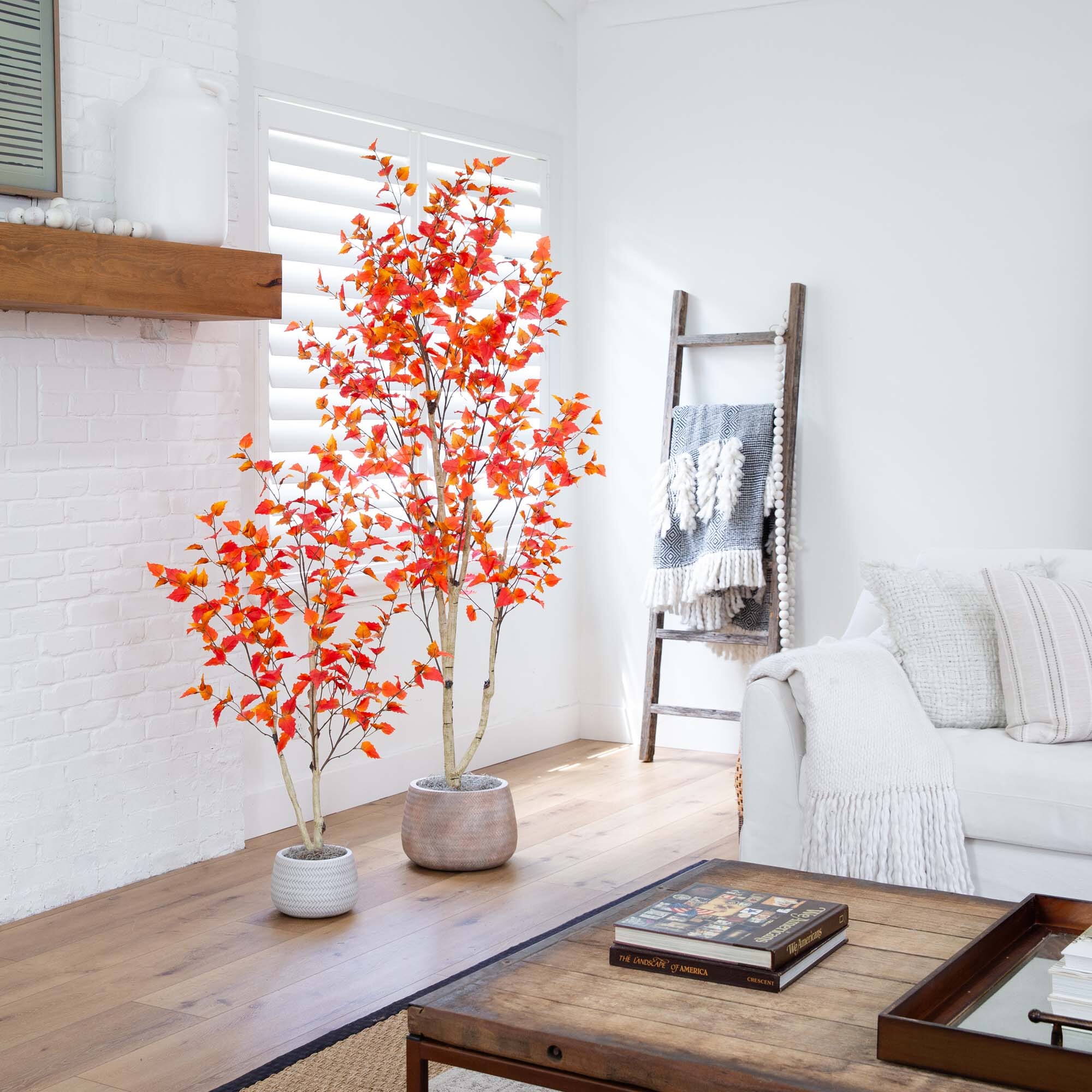 7’ Autumn Birch Artificial Fall Tree - Image 4