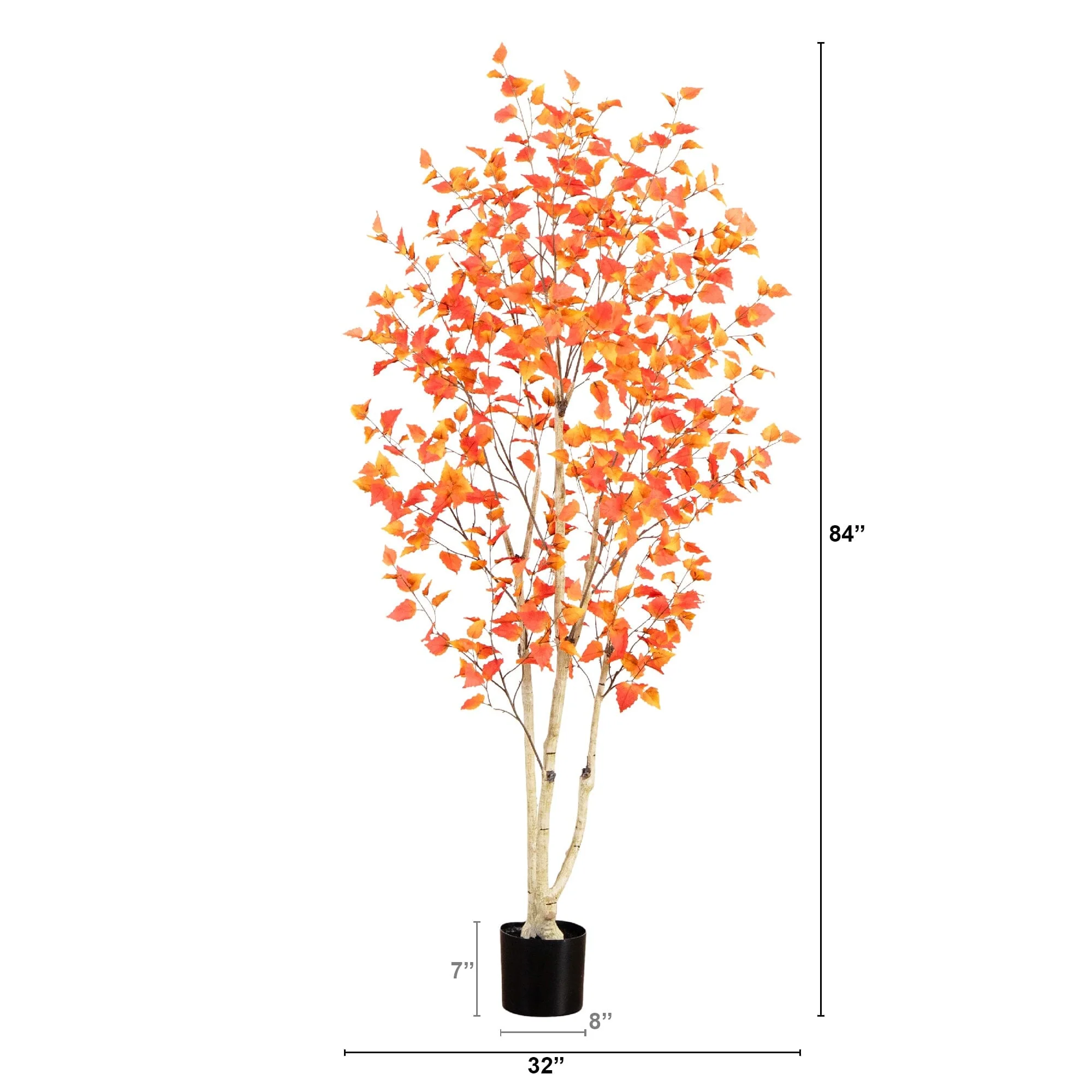 7’ Autumn Birch Artificial Fall Tree - Image 6