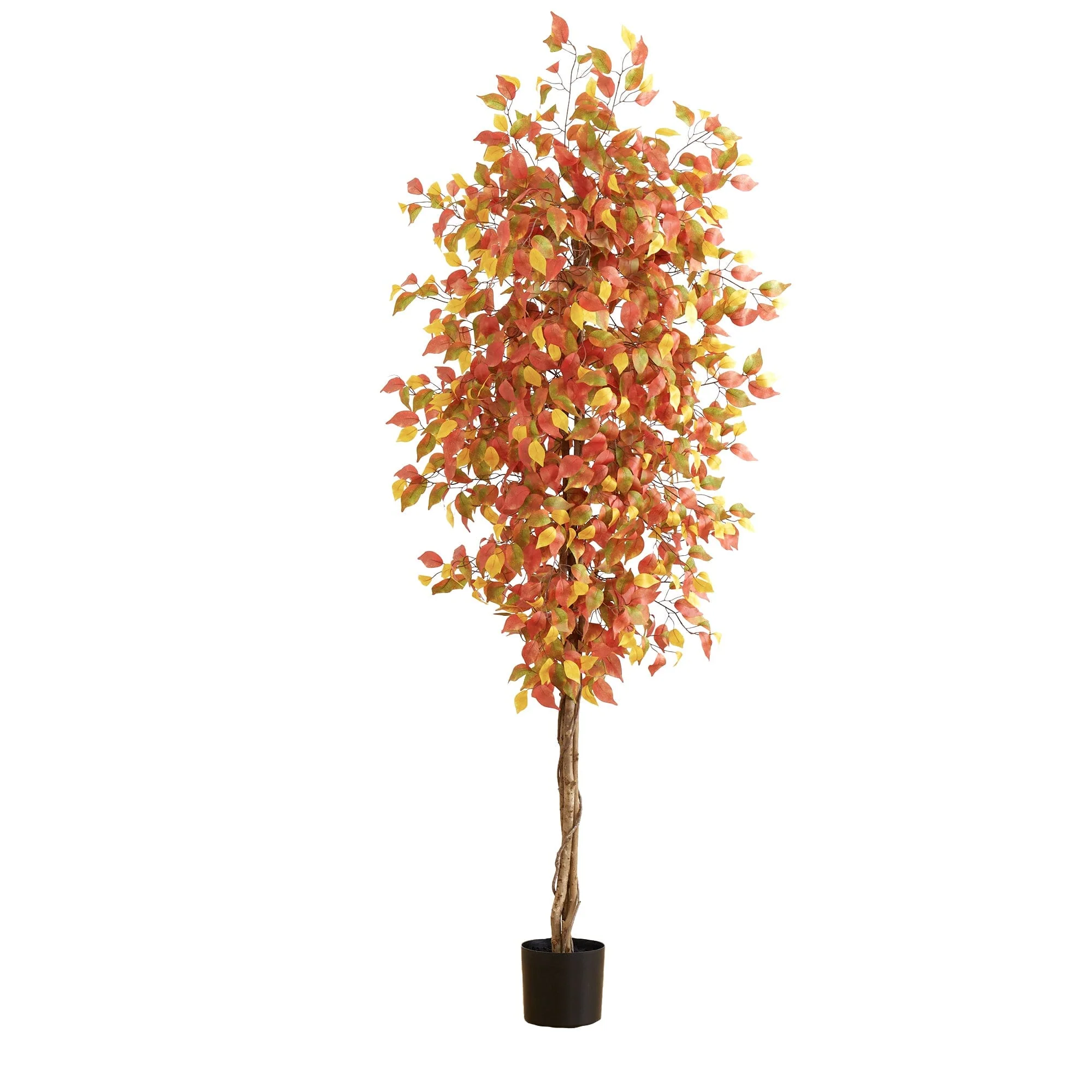 7’ Autumn Ficus Artificial Fall Tree - Image 5
