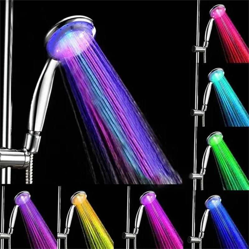 7-Color LED Rainfall Shower Head Water Saving Bathroom Replacement Sprayer - Image 6