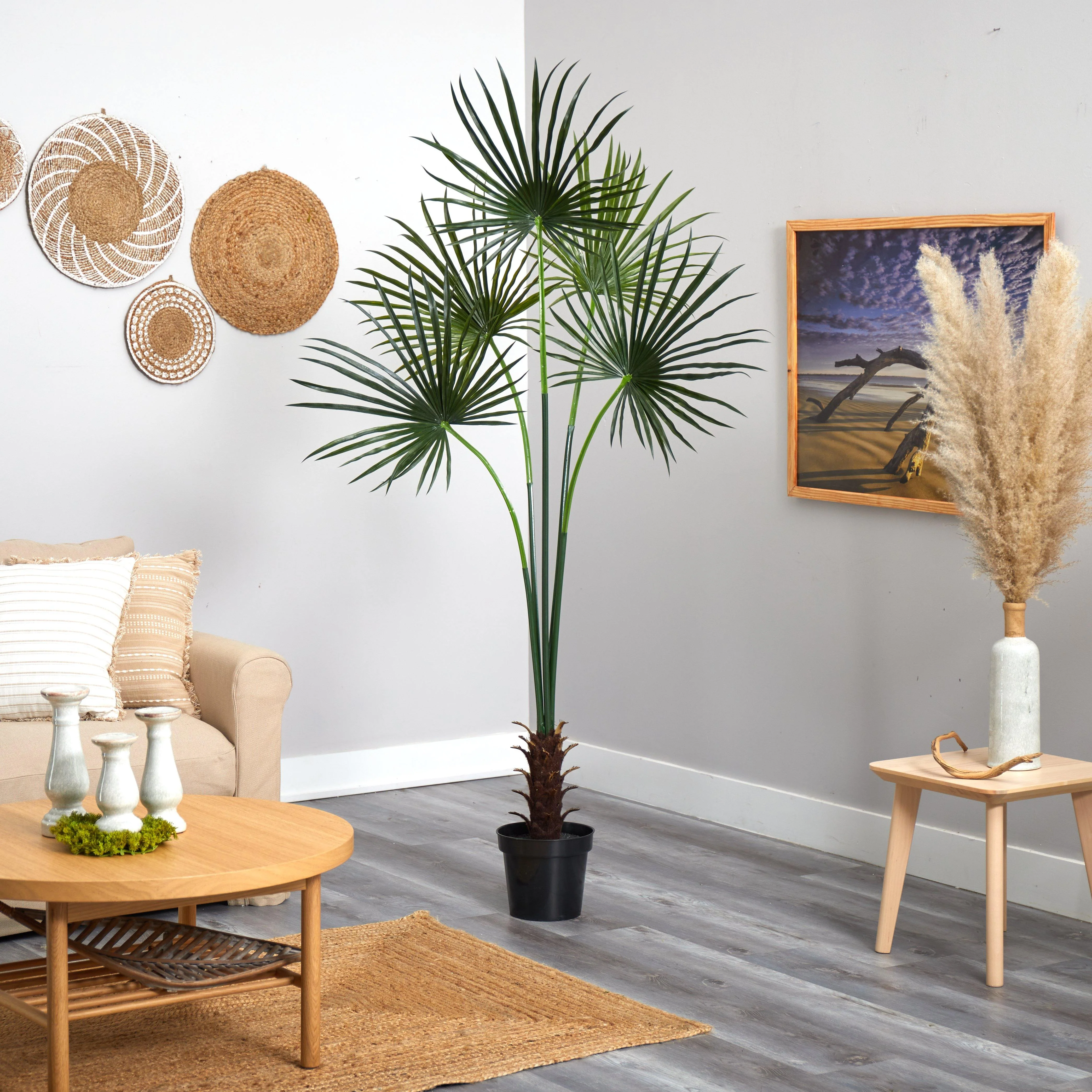 7’ Fan Palm Tree UV Resistant (Indoor/Outdoor) - Image 3