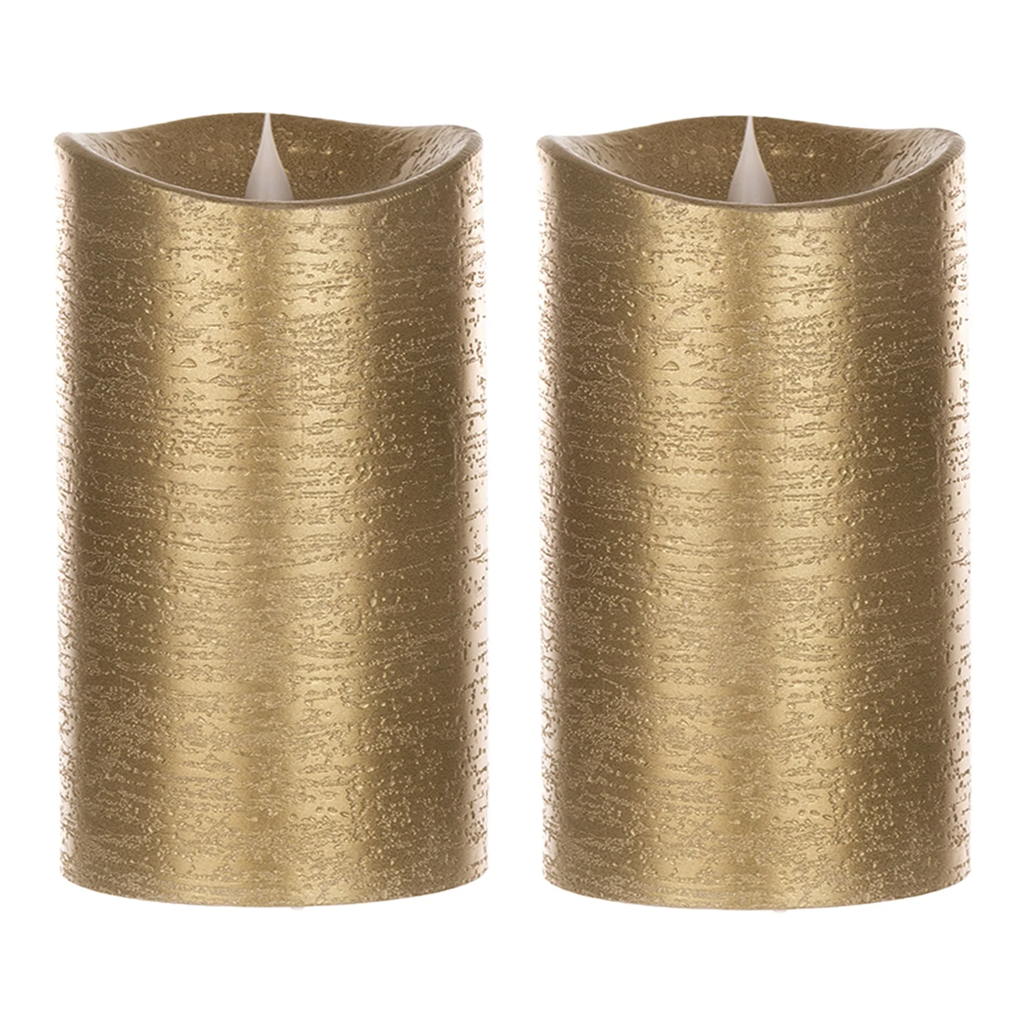 7" Gold Simplux Designer LED Candle with remote (Set of 2) - Image 2