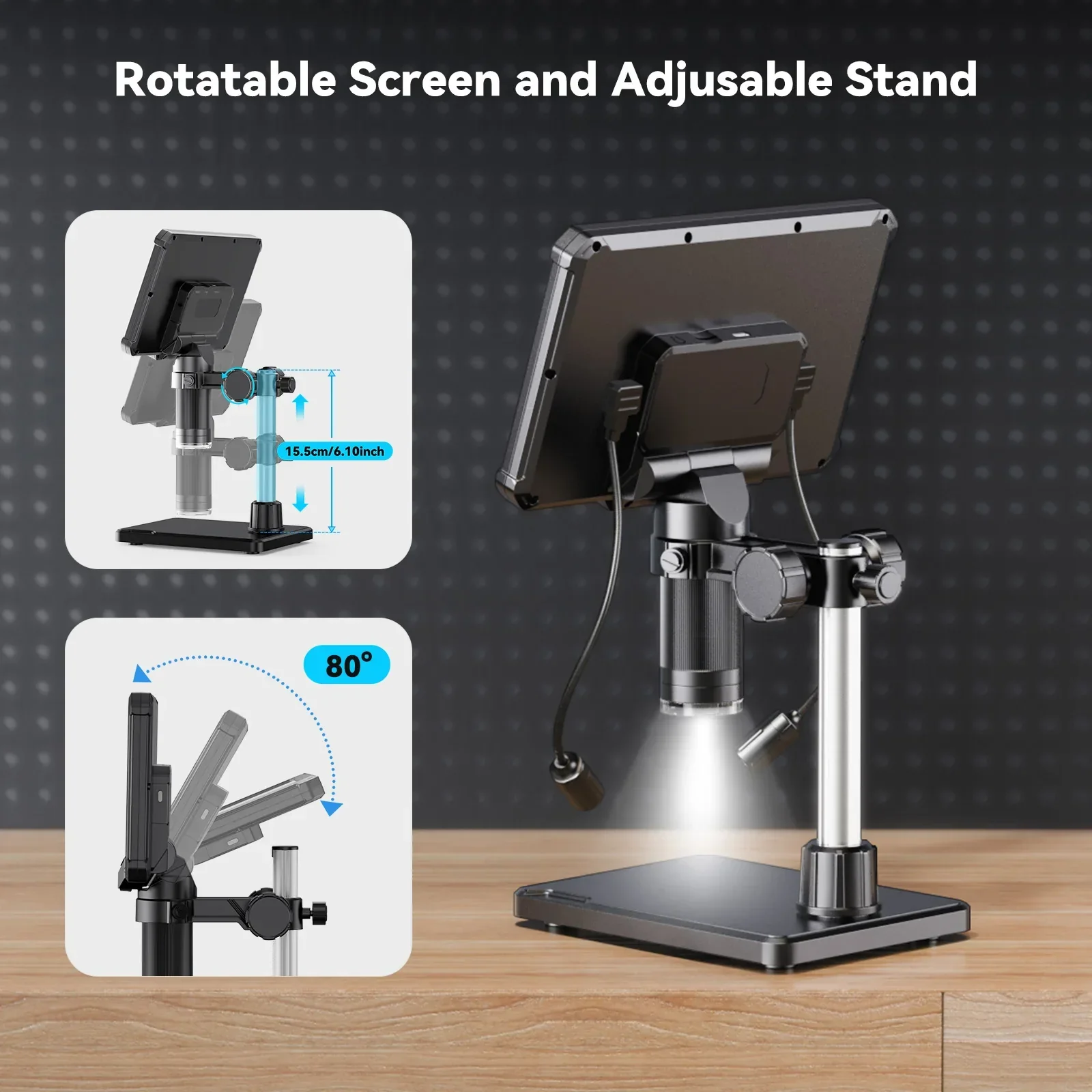 7 Inch Digital Microscope 1200X 16MP Coin PCB Soldering Repair Camera - Image 7