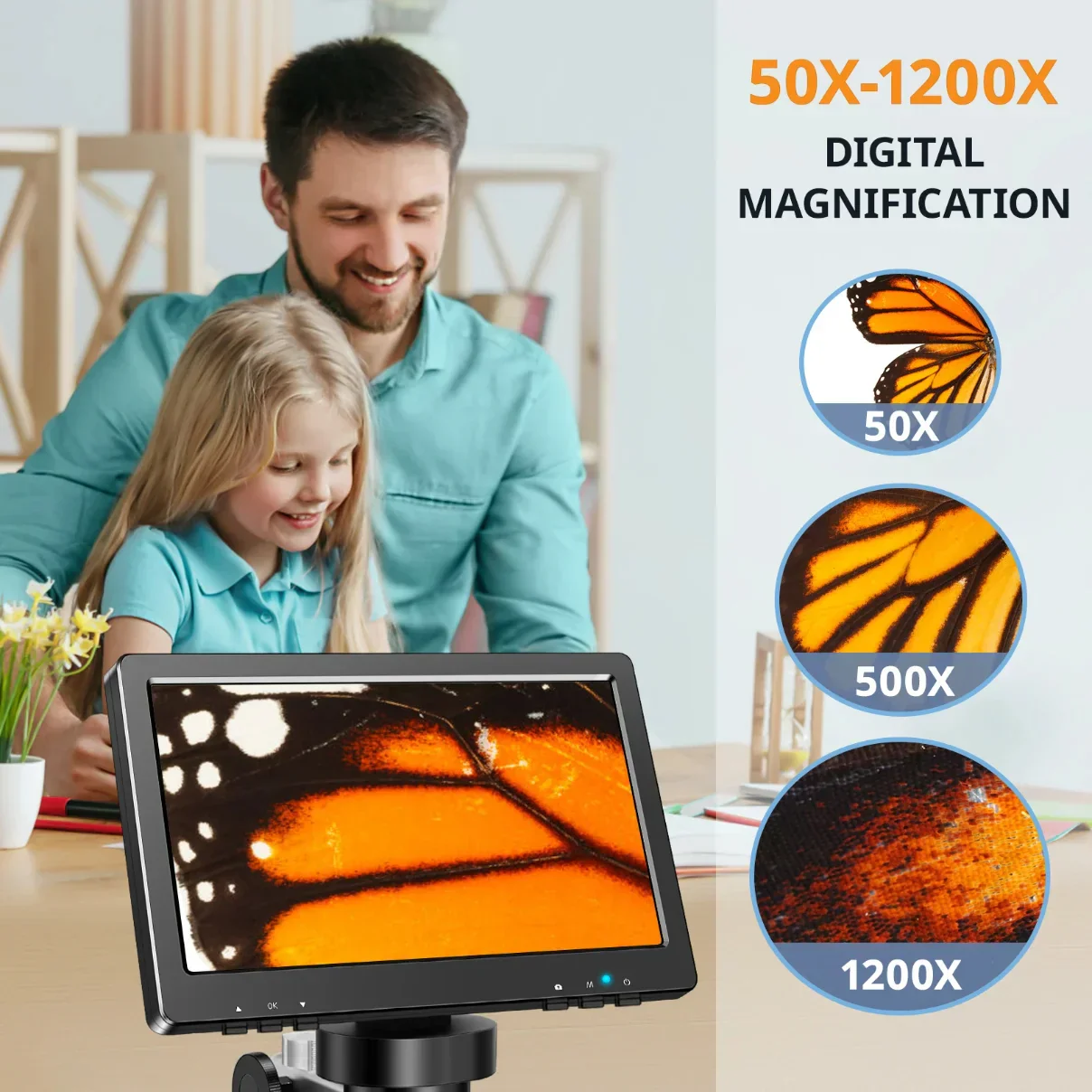 7 Inch Digital Microscope 1200X Coin Repair Camera with LED PC View - Image 4
