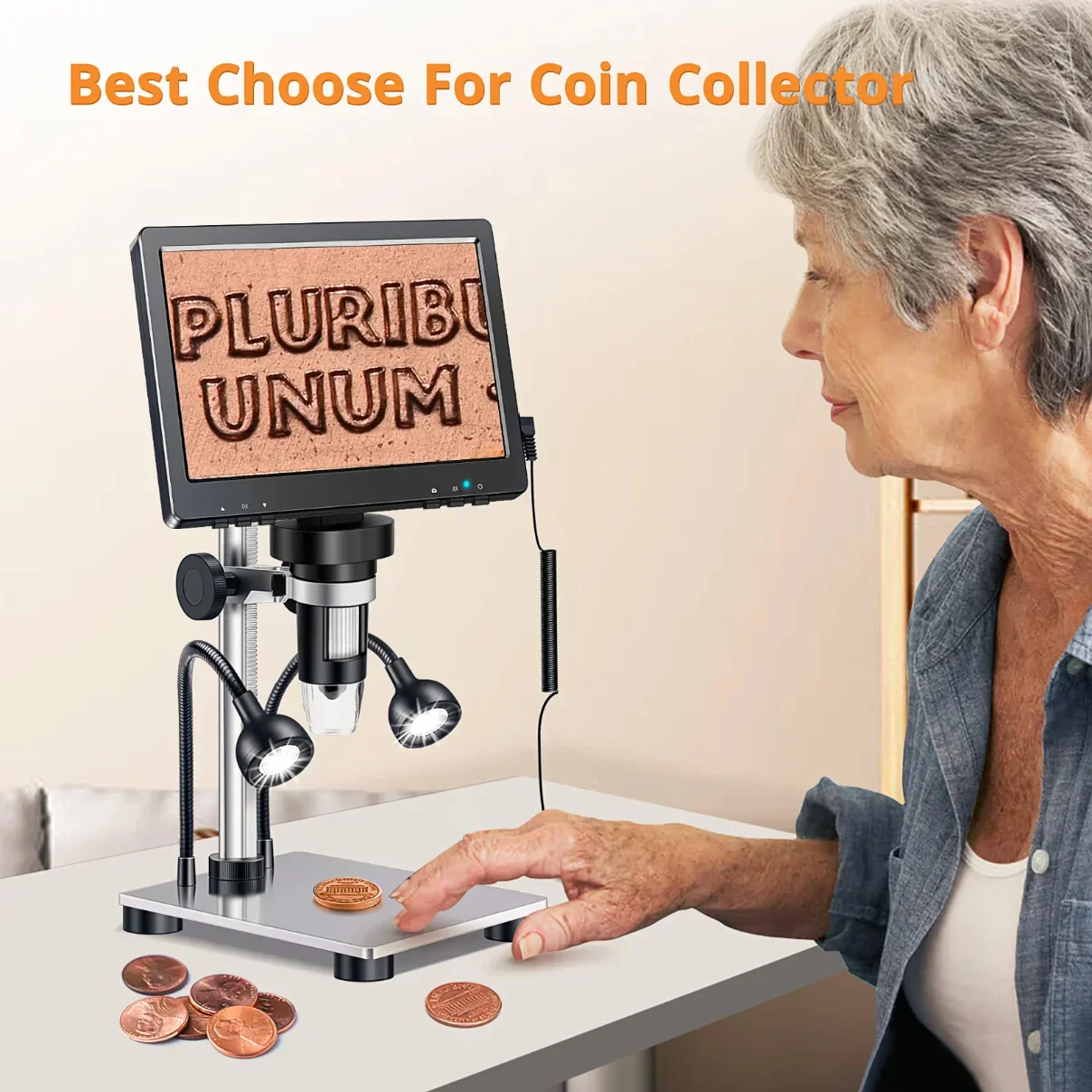 7 Inch Digital Microscope 1200X Coin Repair Camera with LED PC View - Image 5