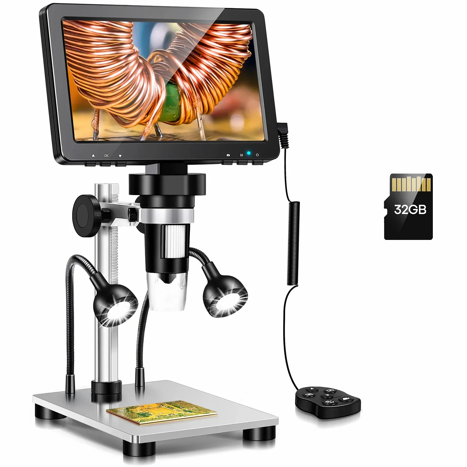 7 Inch Digital Microscope 1200X Coin Repair Camera with LED PC View - Image 8