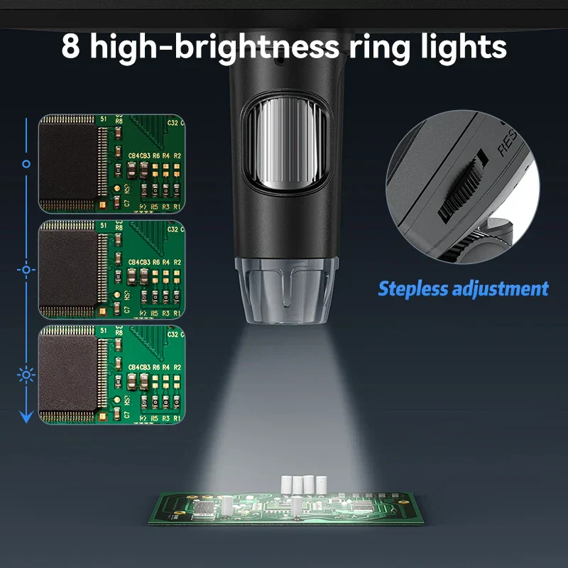 7 Inch IPS Digital Microscope 1200X HD USB Soldering Repair Camera - Image 5