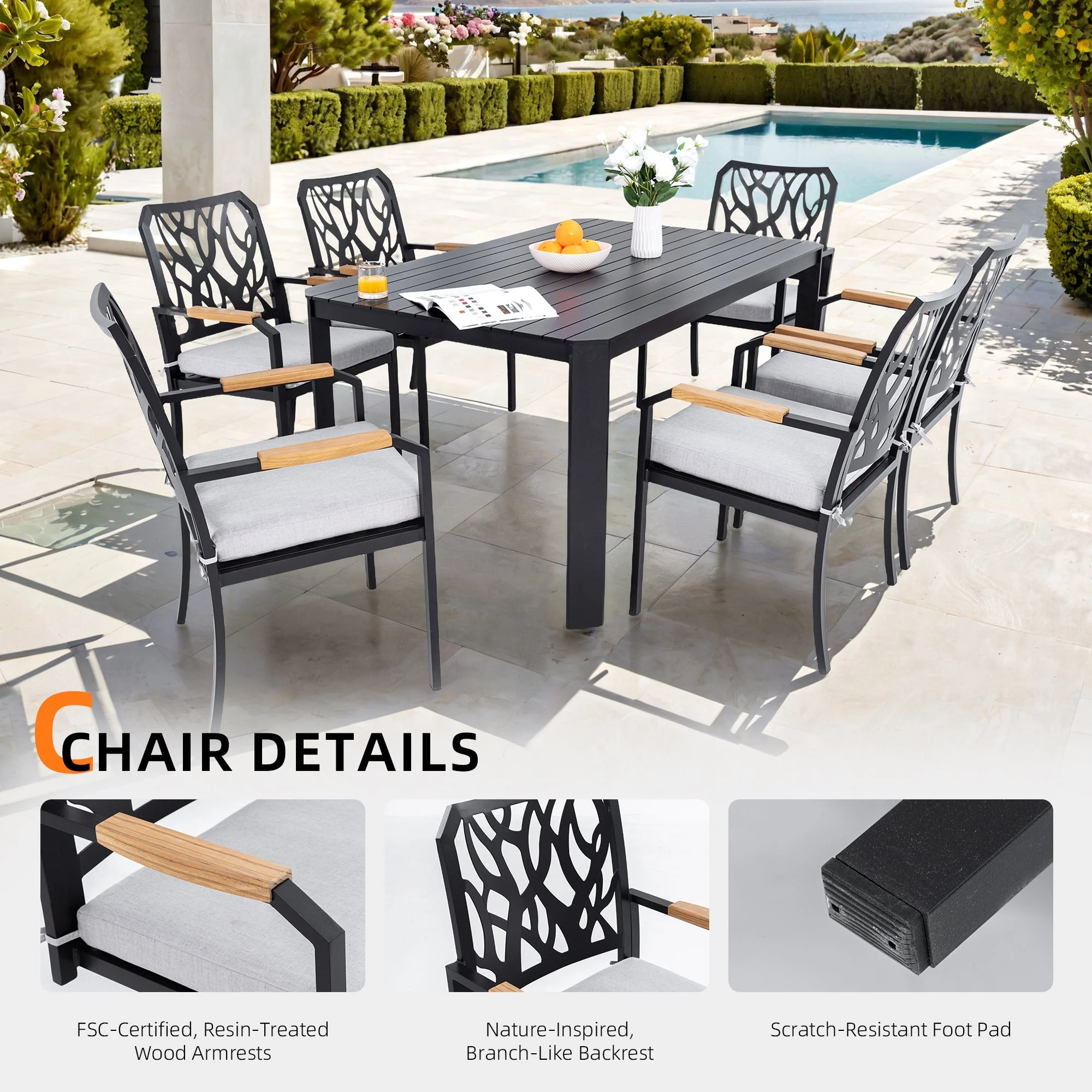 7-PC Outdoor Patio Aluminum Furniture Set - Image 7
