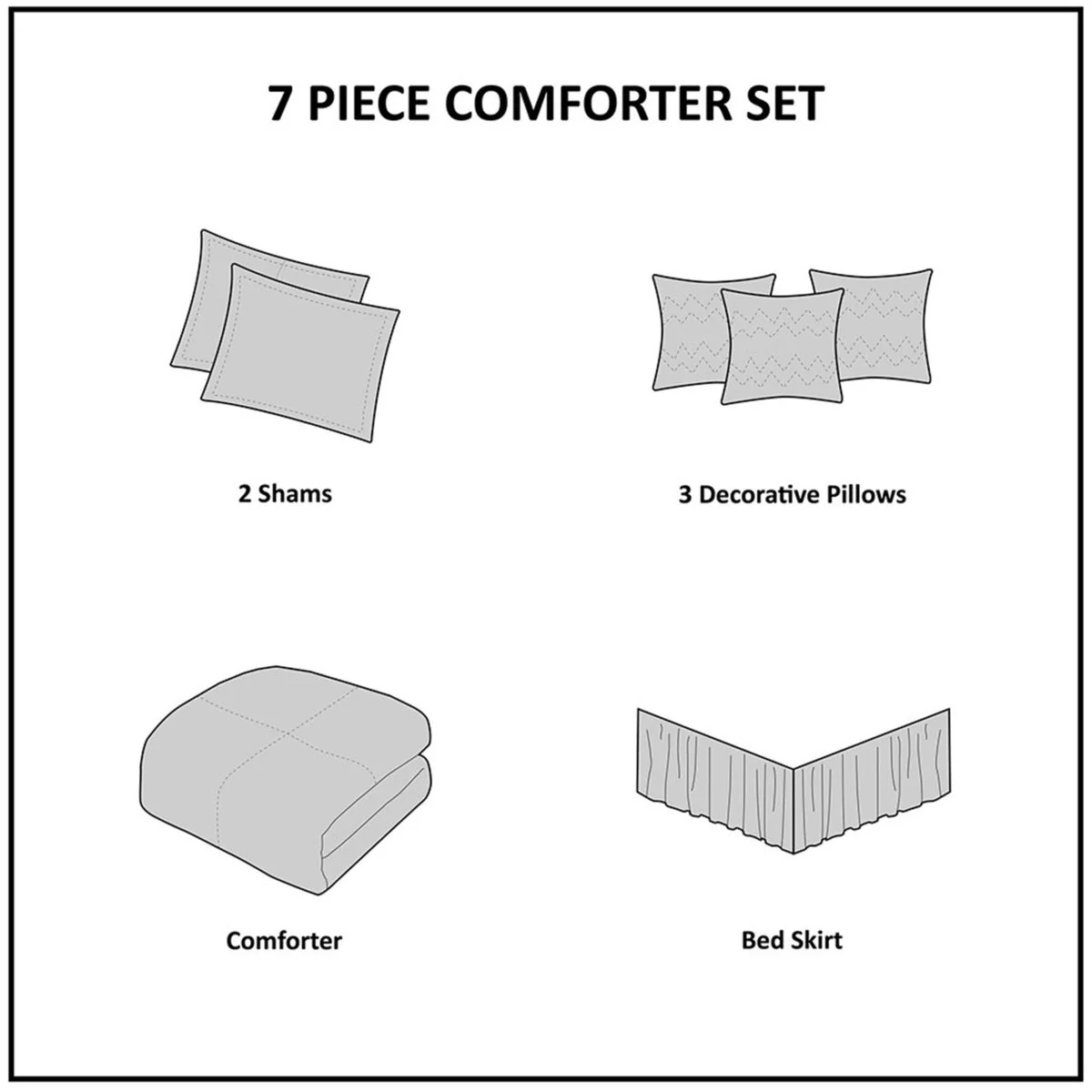7 PC Pieced Faux Suede Comforter Set Red King - Image 12