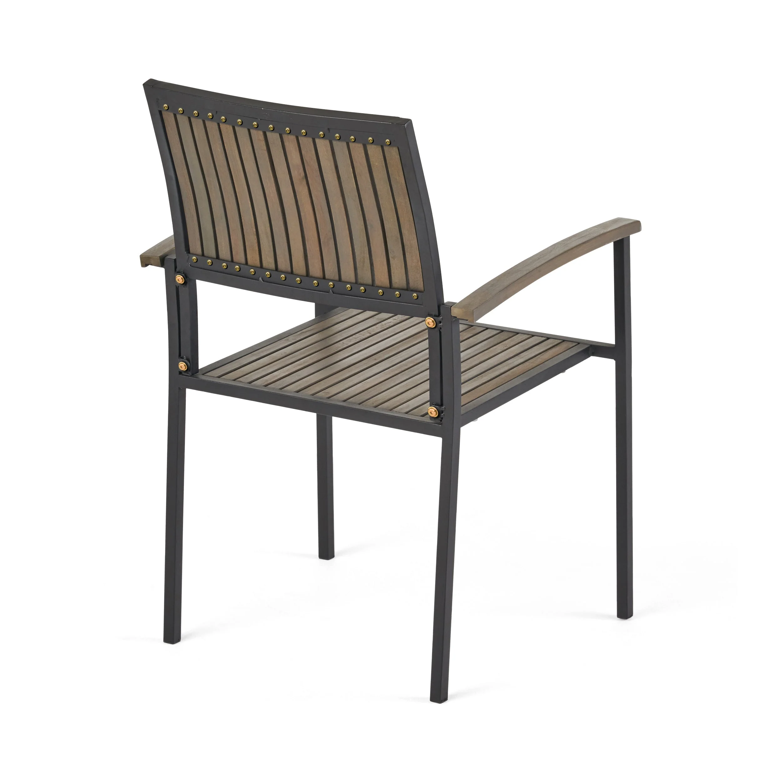 7 PCS Outdoor Dining Set for 6 with Acacia Wood and Iron - Image 10