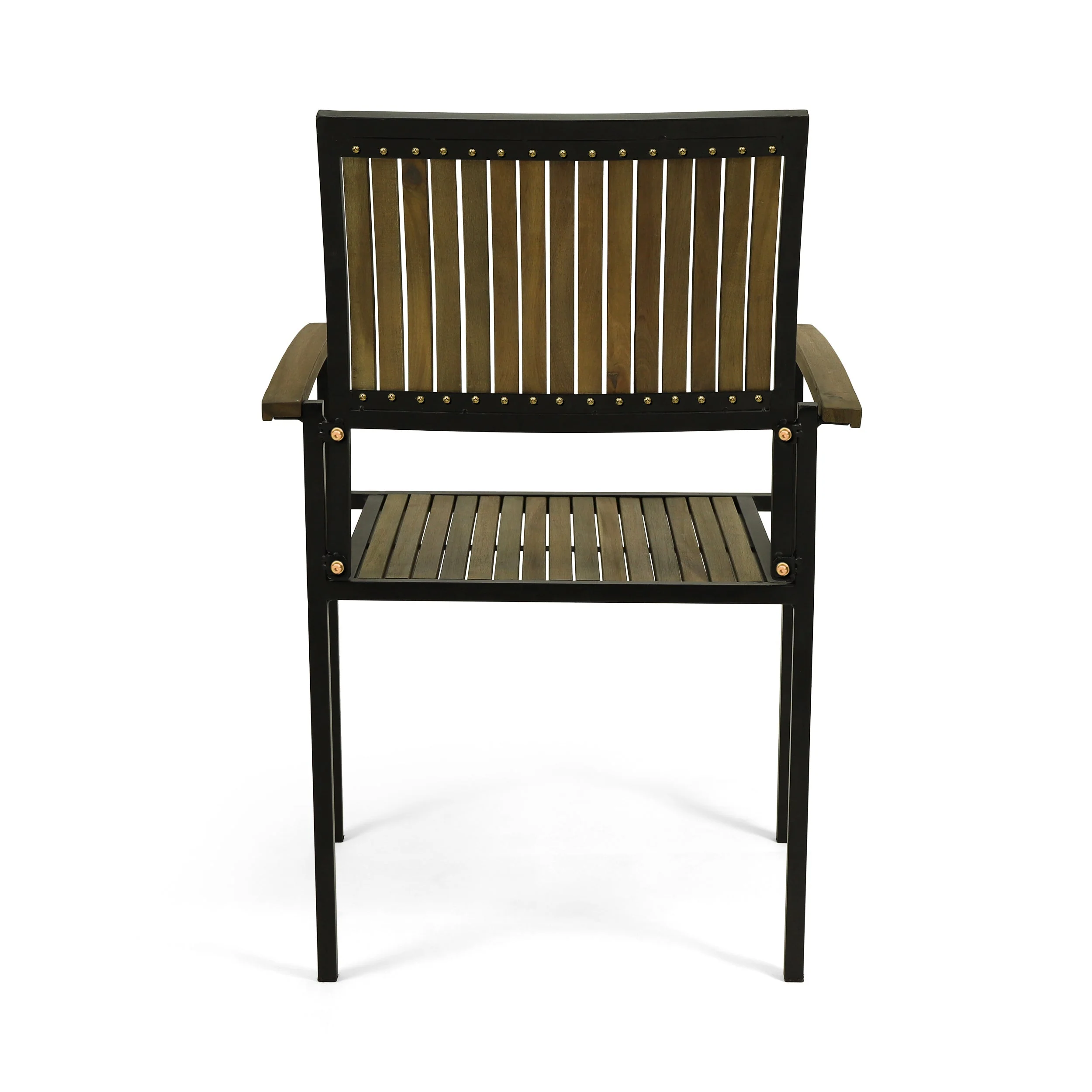 7 PCS Outdoor Dining Set for 6 with Acacia Wood and Iron - Image 11