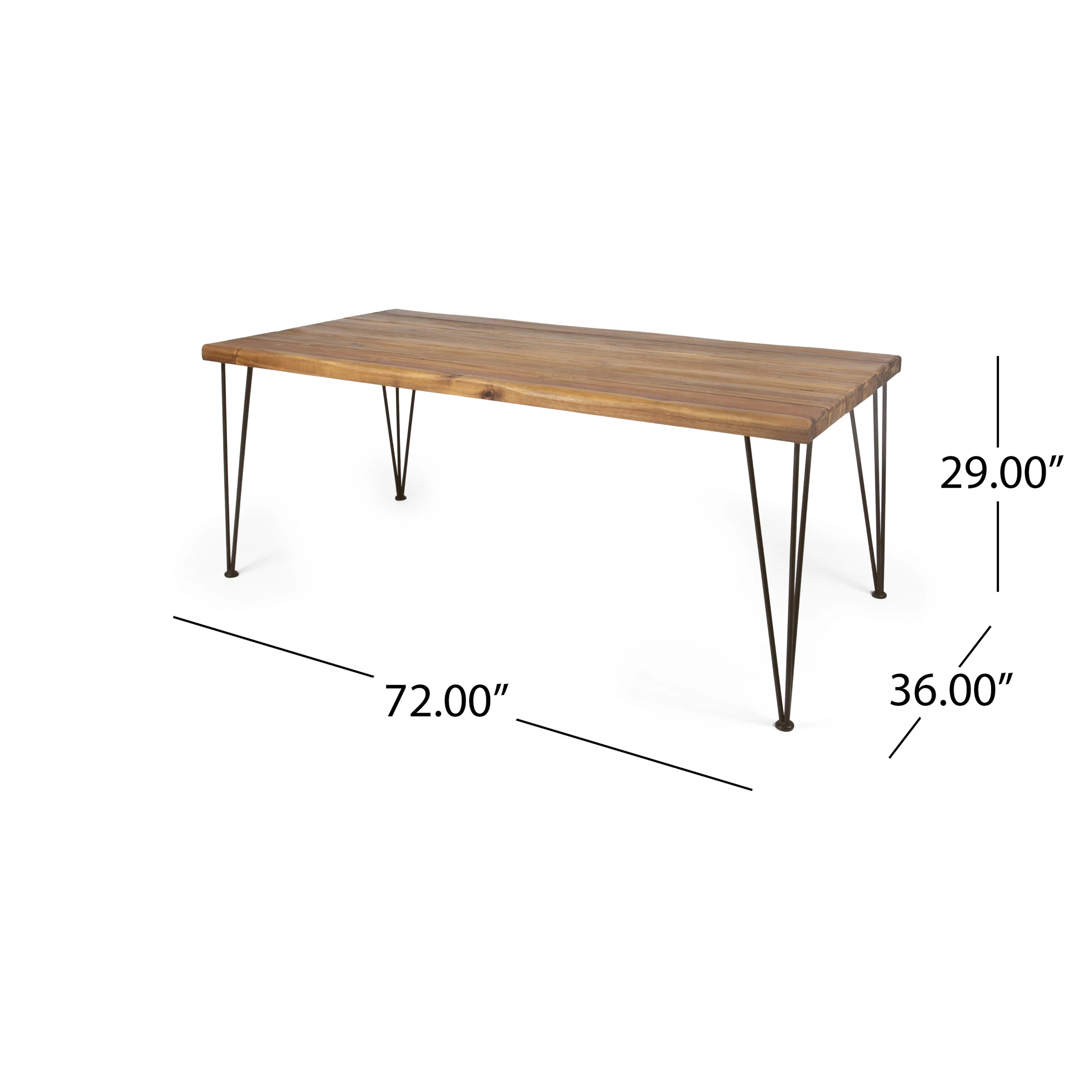 7 PCS Outdoor Dining Set for 6 with Acacia Wood and Iron - Image 5