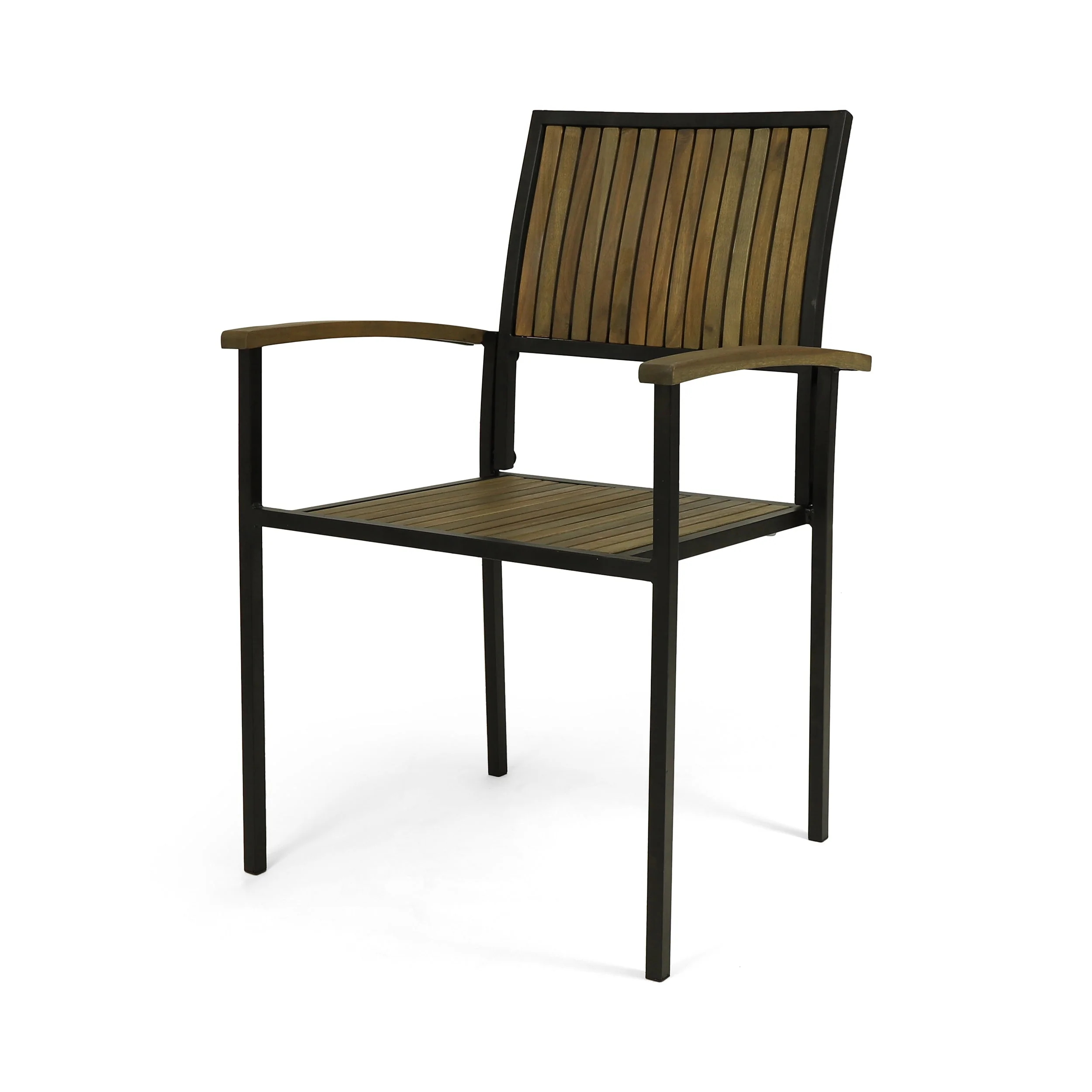 7 PCS Outdoor Dining Set for 6 with Acacia Wood and Iron - Image 7